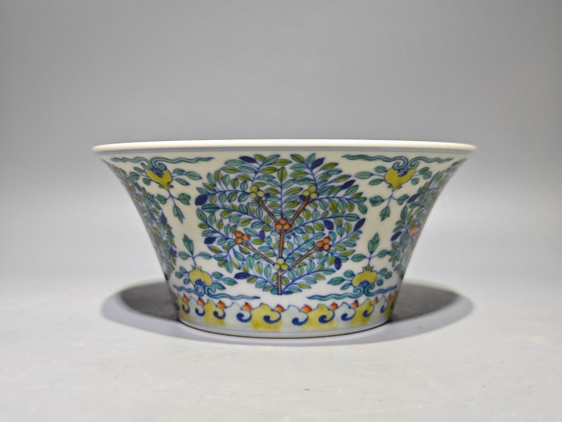 An Exquisite Doucai Bats and Peach Pattern Bowl (1 of 9)
