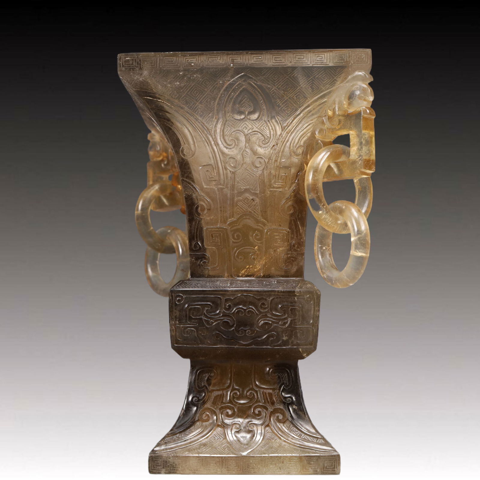 An Exquisite Crystal Beast-Face Pattern Double-Ears Cup - 2