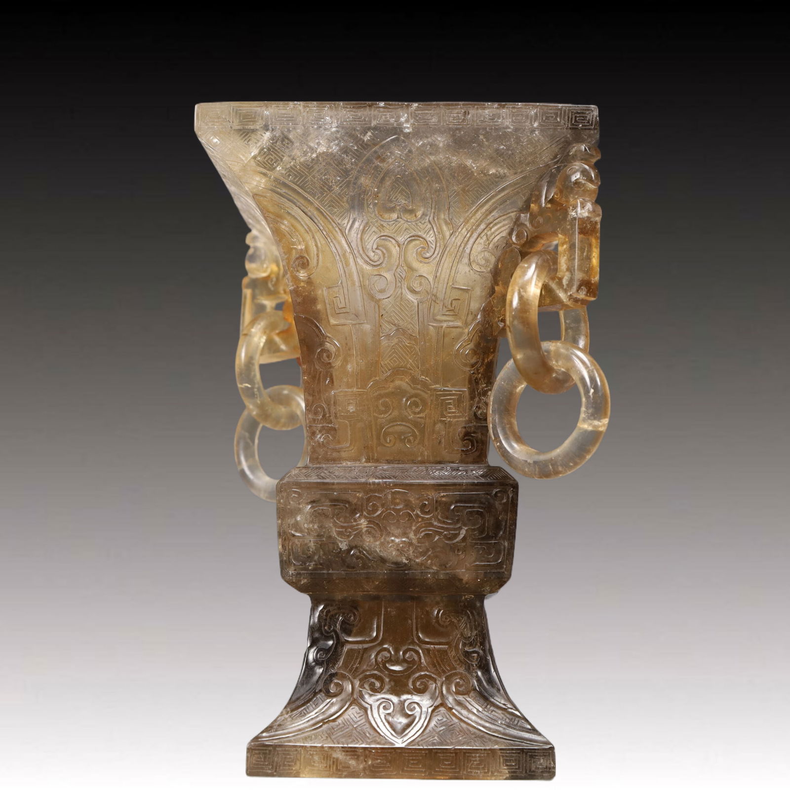 An Exquisite Crystal Beast-Face Pattern Double-Ears Cup - 4