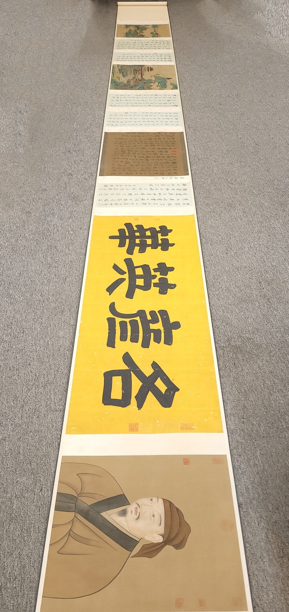 A Chinese Hand Scroll Ink Painting of Landscape and Figure on Silk (1 of 16)