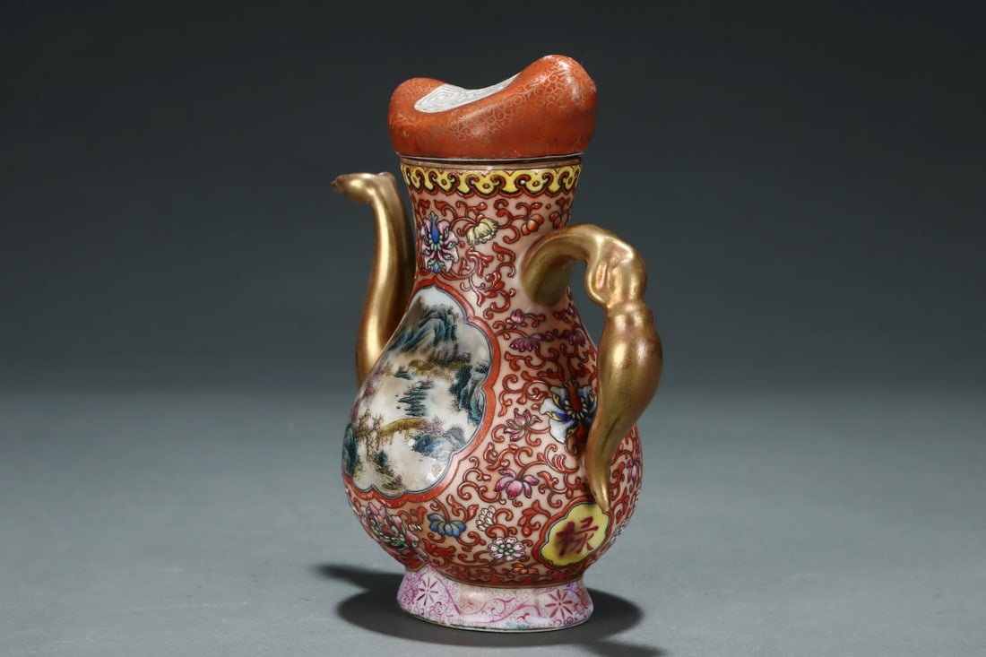 An Exquisite Enamel Landscape Pattern Ewer - 2