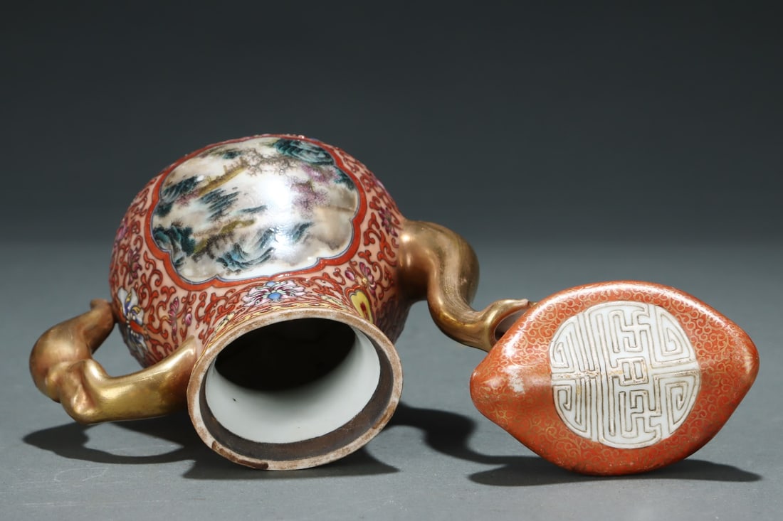 An Exquisite Enamel Landscape Pattern Ewer - 6