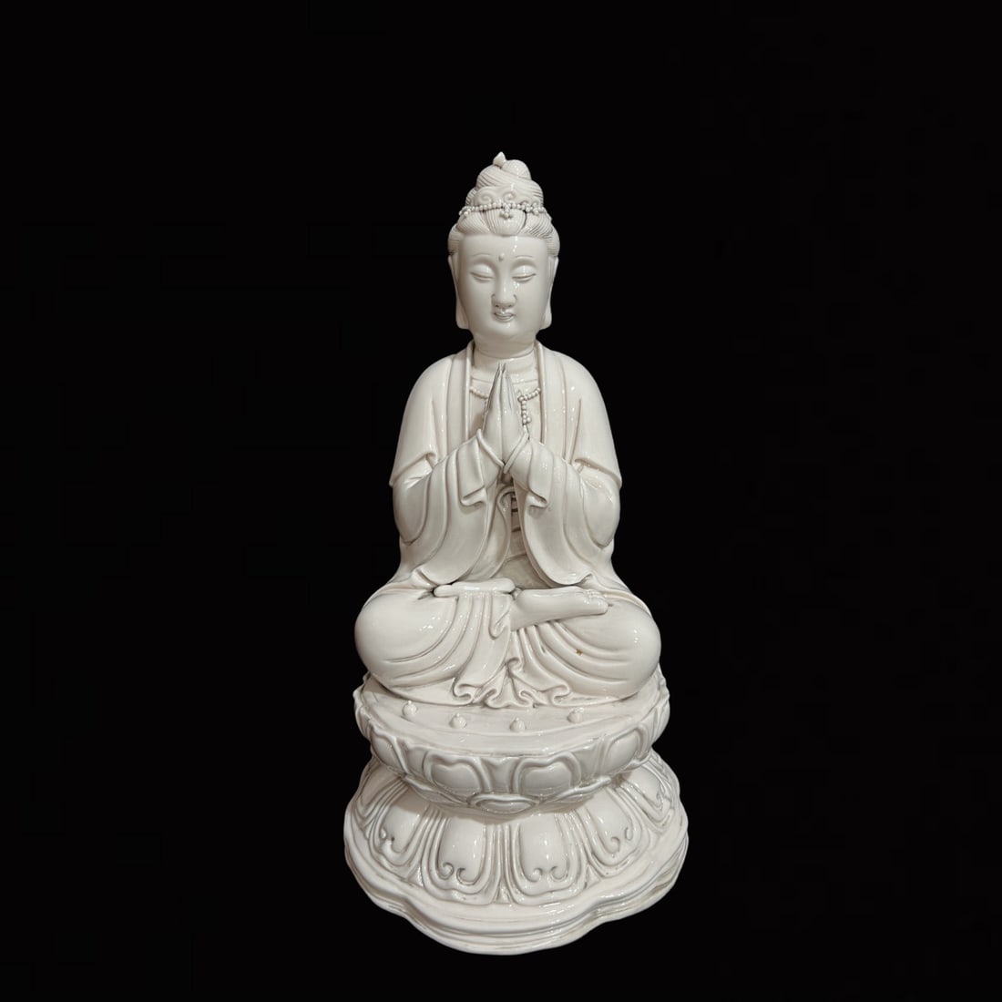 A Solemn Blance-De-Chine Statue of Avalokitesvara (1 of 8)