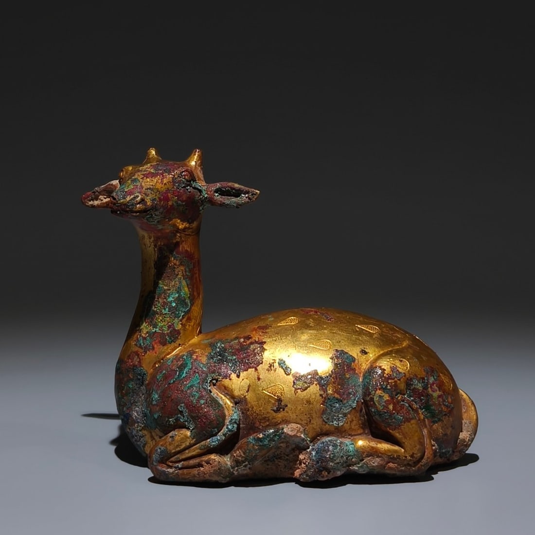 A Rare Gilt Bronze Sika Deer Ornament (1 of 9)