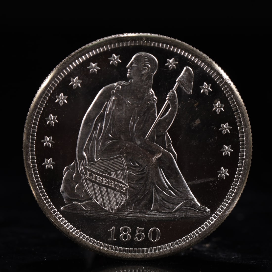 USA One Dollar 1850 Coin: American coin. IN GOD WE TRUST / LIBERTY / 1850 / UNITED STATES OF AMERICA / ONE DOL. Weight:26.9g.
