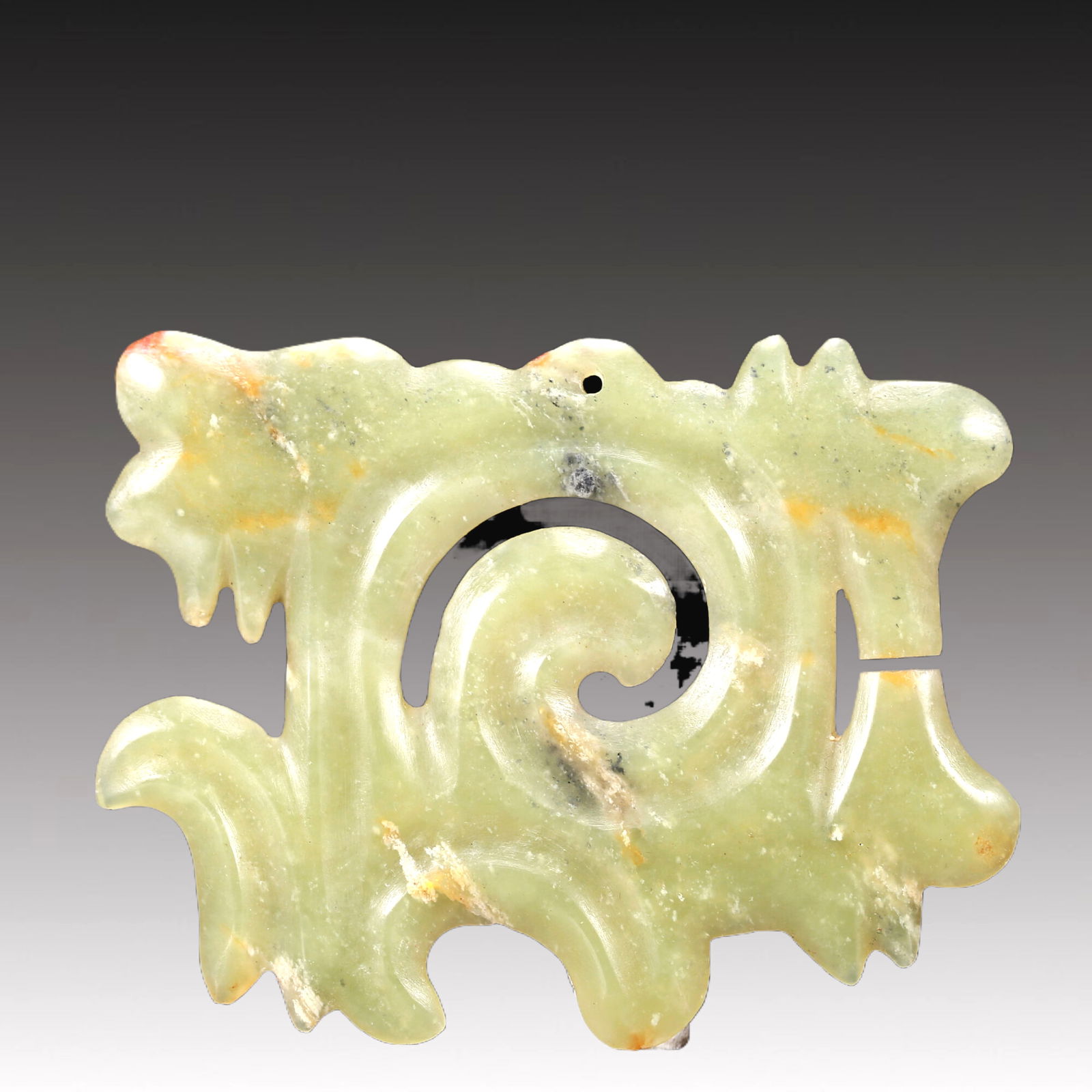 An Archaic Celadon-White Jade Pendant From Hongshan Culture (1 of 2)