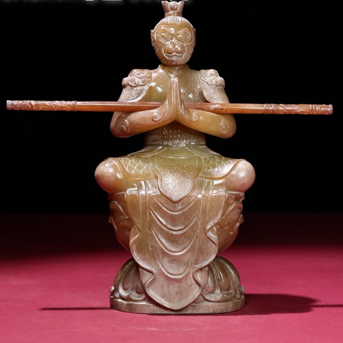 An Exquisite White Jade Monkey Ornament (1 of 9)