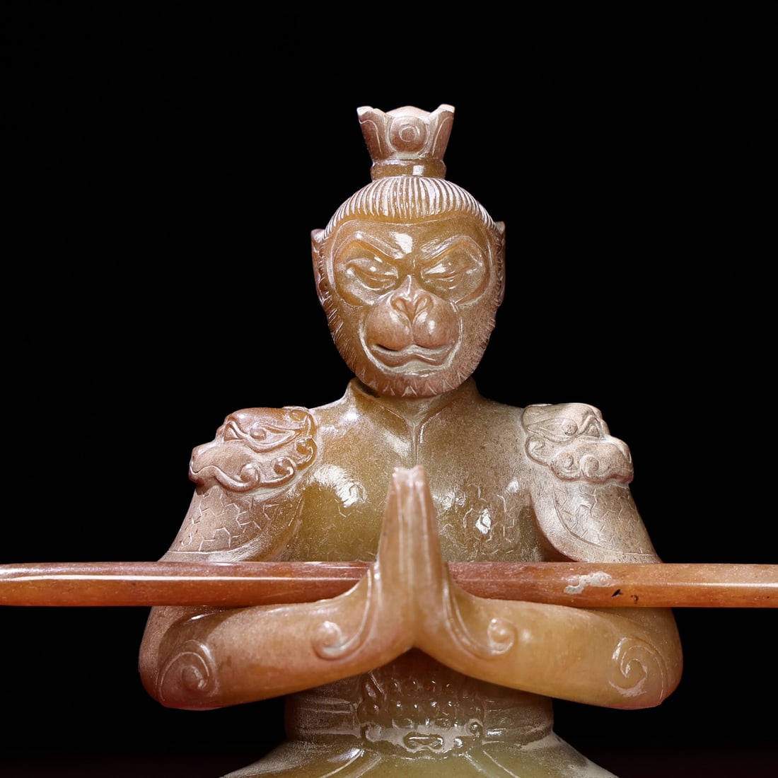 An Exquisite White Jade Monkey Ornament - 5