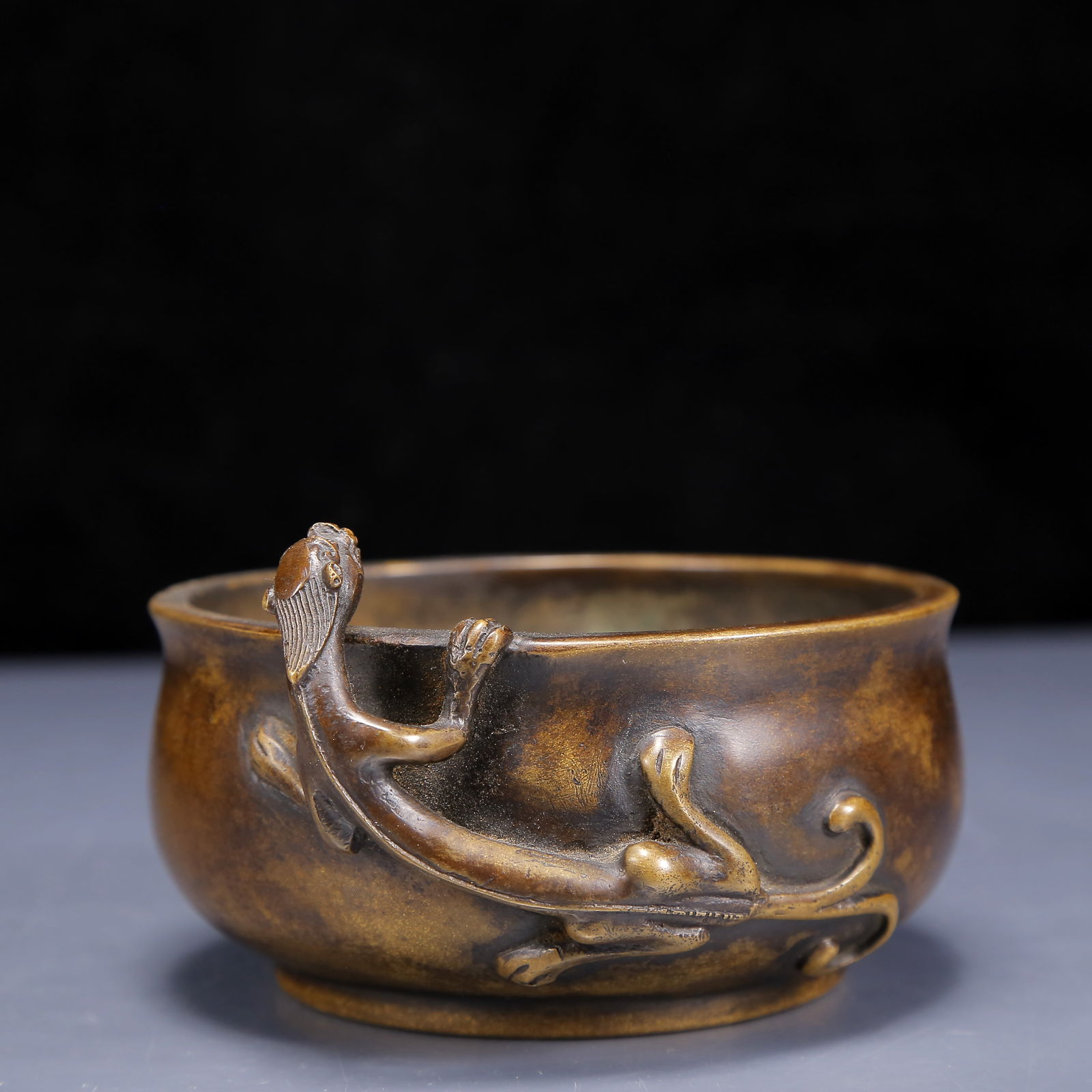 An Exquisite Bronze Chi-Dragon Pattern Censer - 2