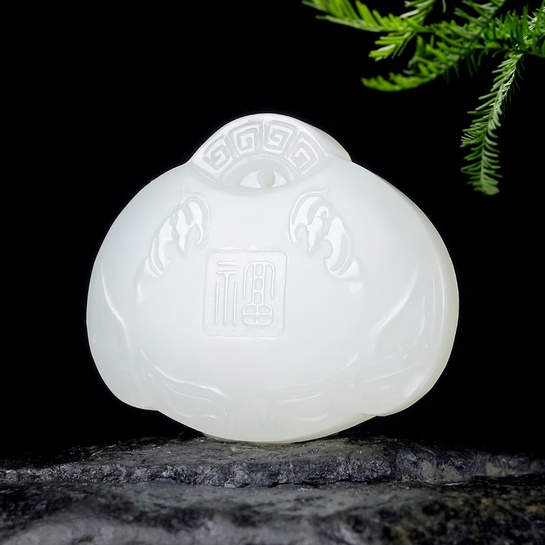 An Exquisite White Jade Bats Pattern Pendant - 3