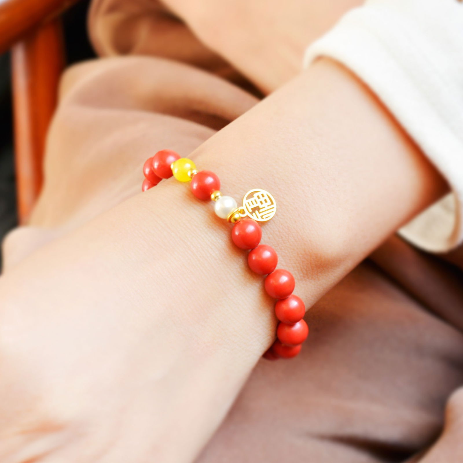 An Exquisite Cinnabar Bracelets - 2
