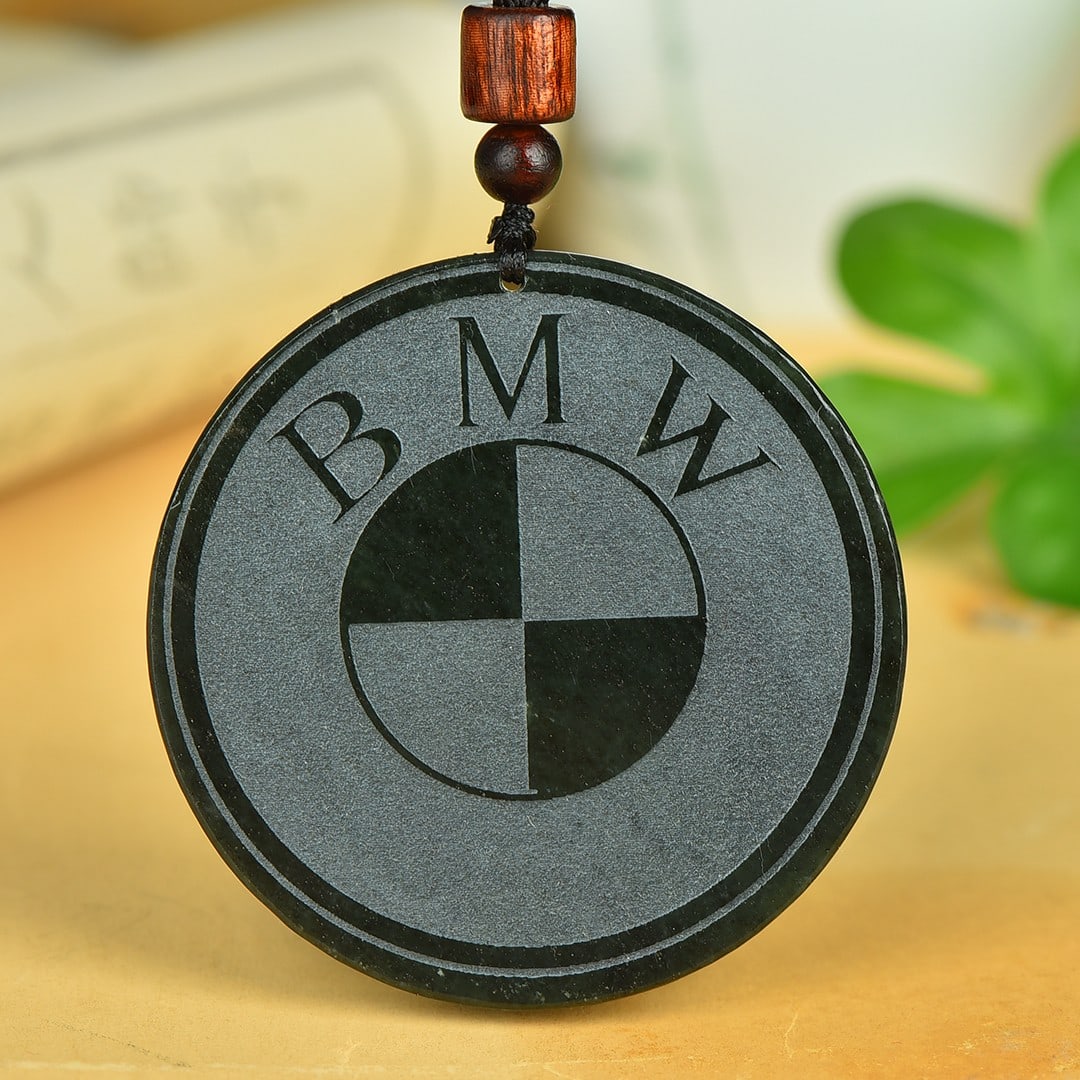 An Exquisite Black and White Pendant: An Exquisite Black and White Jade Pendant,Size:2.2inx2.2in 黑玉挂件