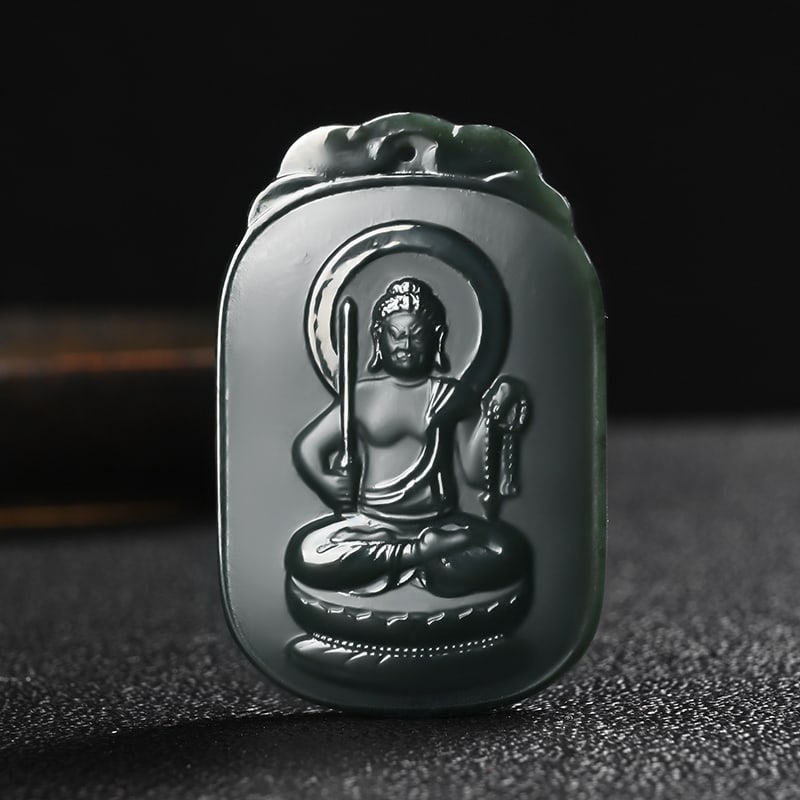 An Exquisite Cyan jade Statue of Bodhisattva Pendant (1 of 4)