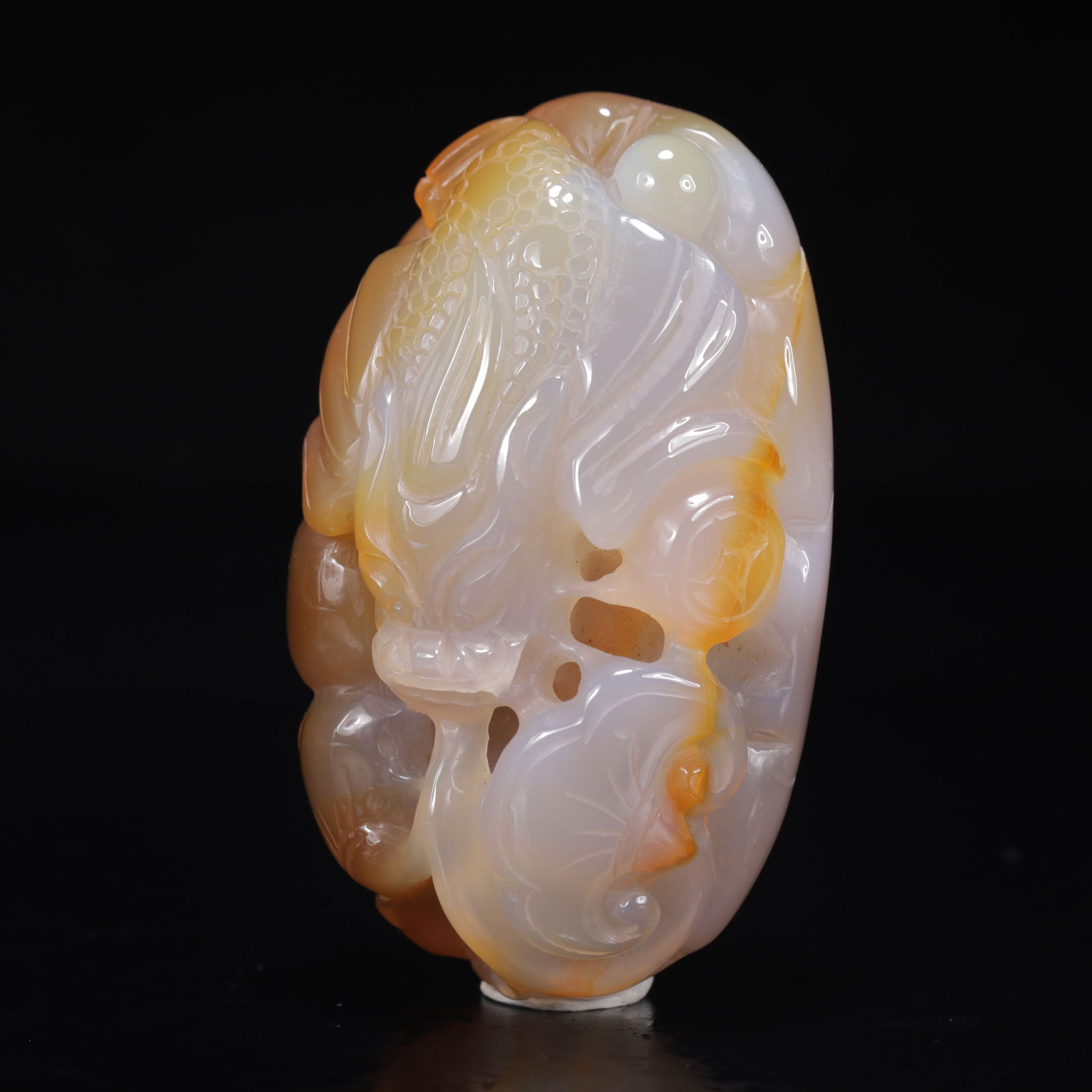 An Exquisite Agate Dragon Pattern Ornamen - 2