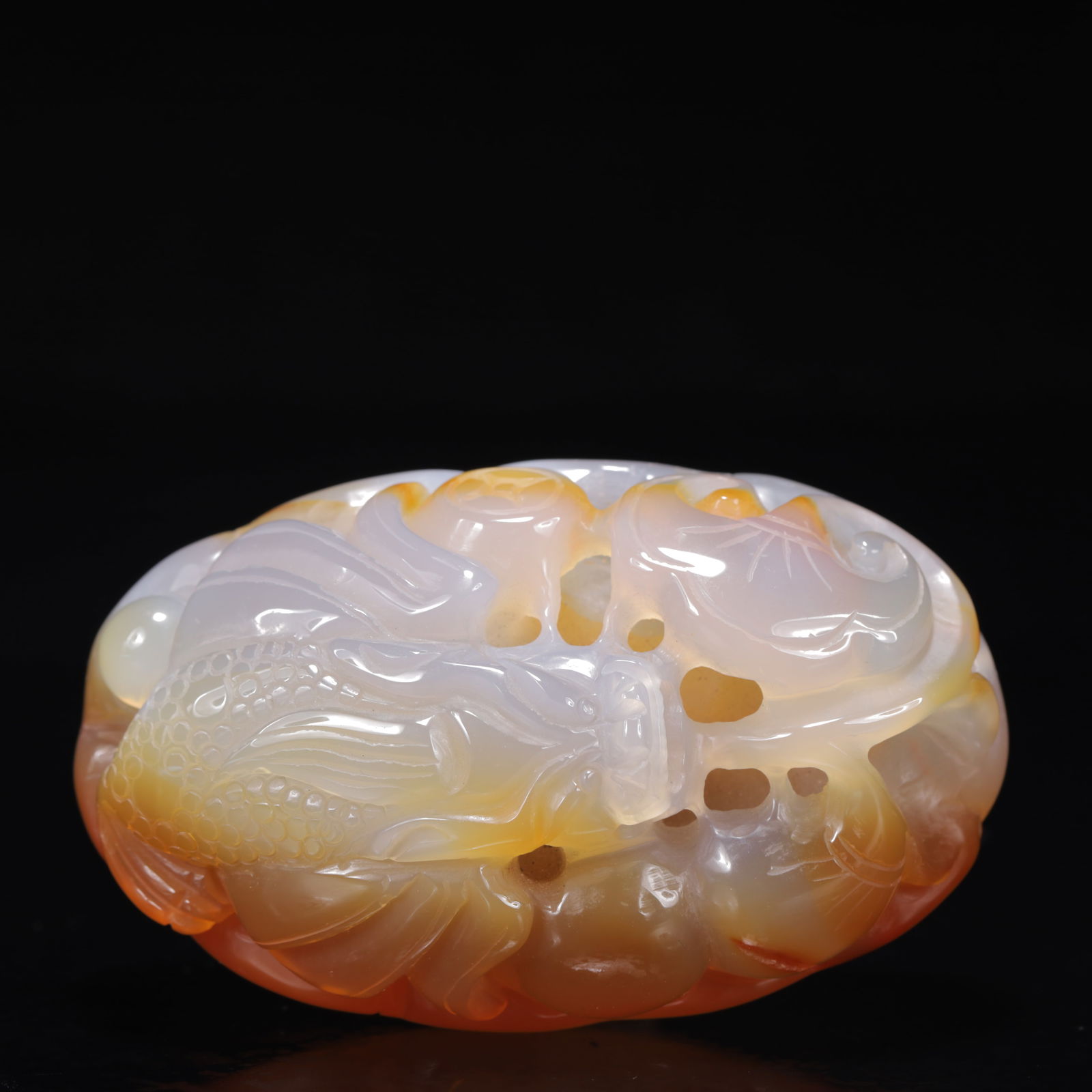 An Exquisite Agate Dragon Pattern Ornamen - 4