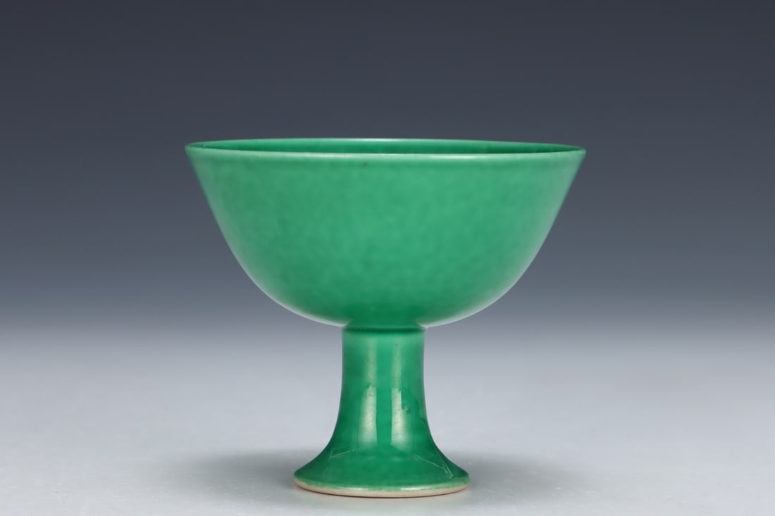 An Exquisite Green Glazed Stem Cup - 2