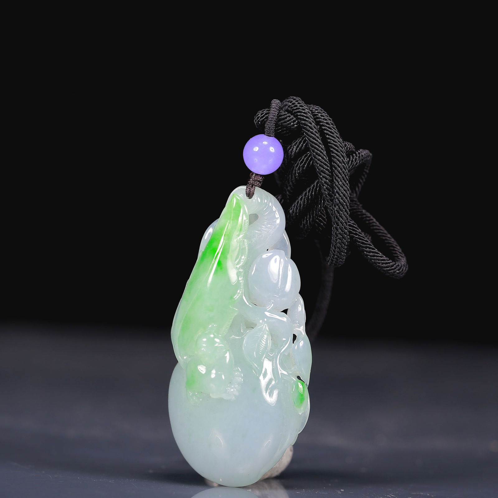 Natural Jadeite Peach Pattern Pendant - 2
