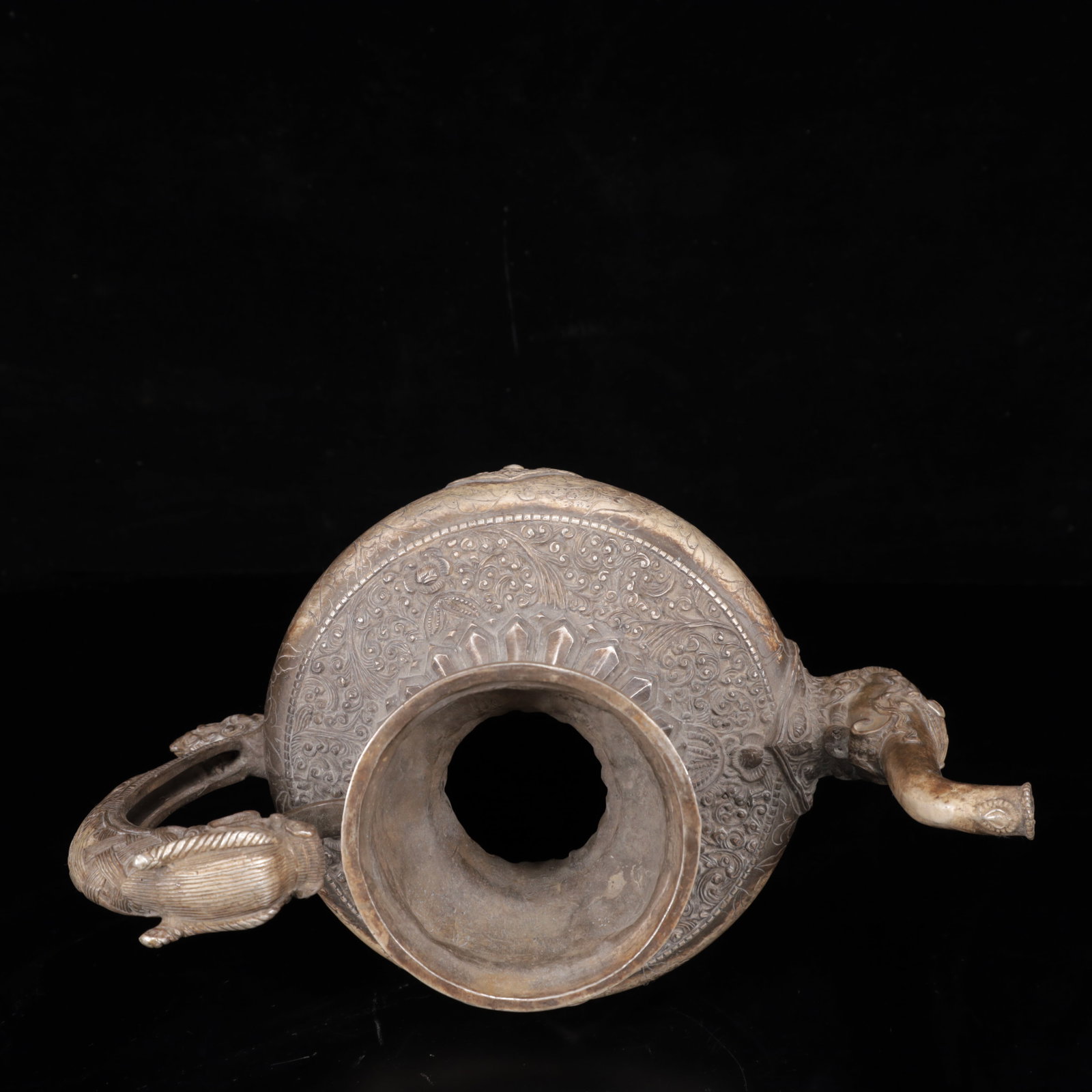 An Exquisite Silver Lotus Pattern Ewer - 13