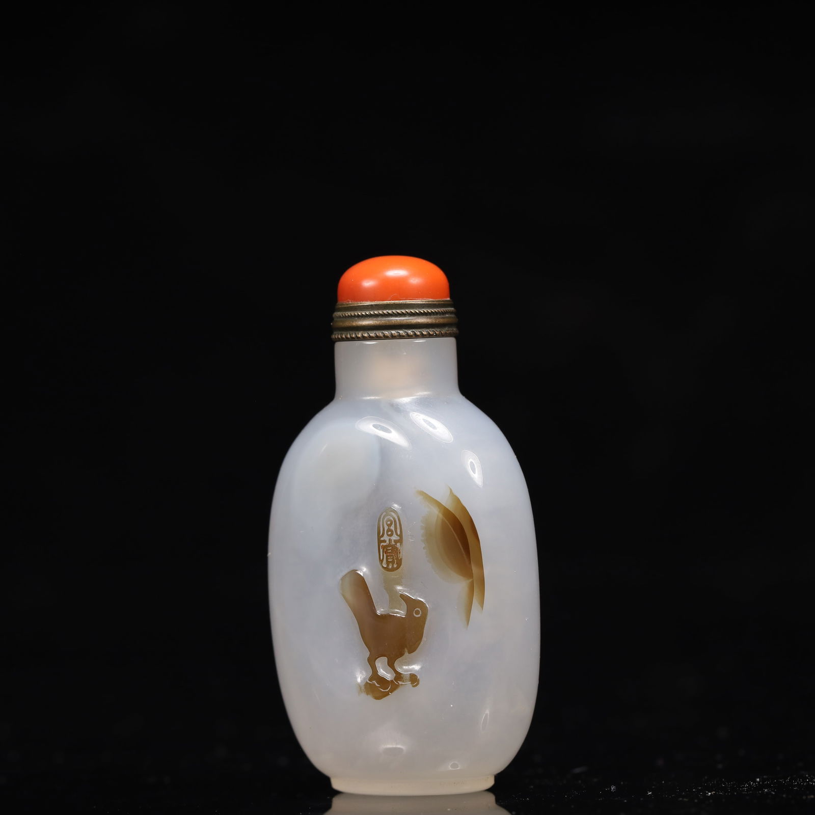 An Exquisite Agate Bird Pattern Snuff Bottle - 2