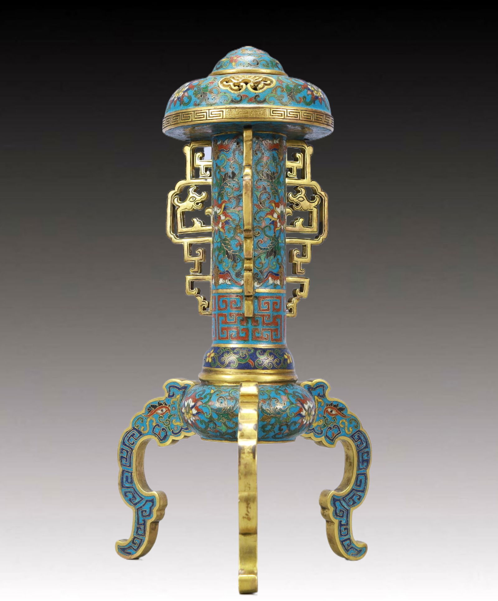 An Exquisite Cloisonne Lotus Pattern Hatstand - 7