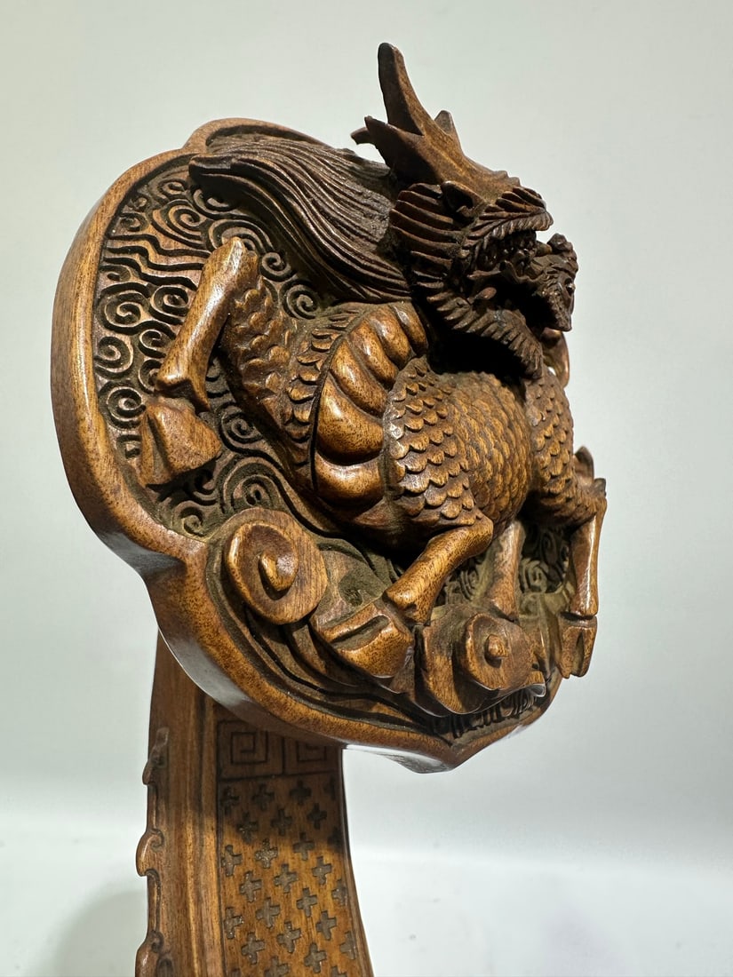 A Huge Boxwood Auspicious Beast Pattern Ruyi - 4
