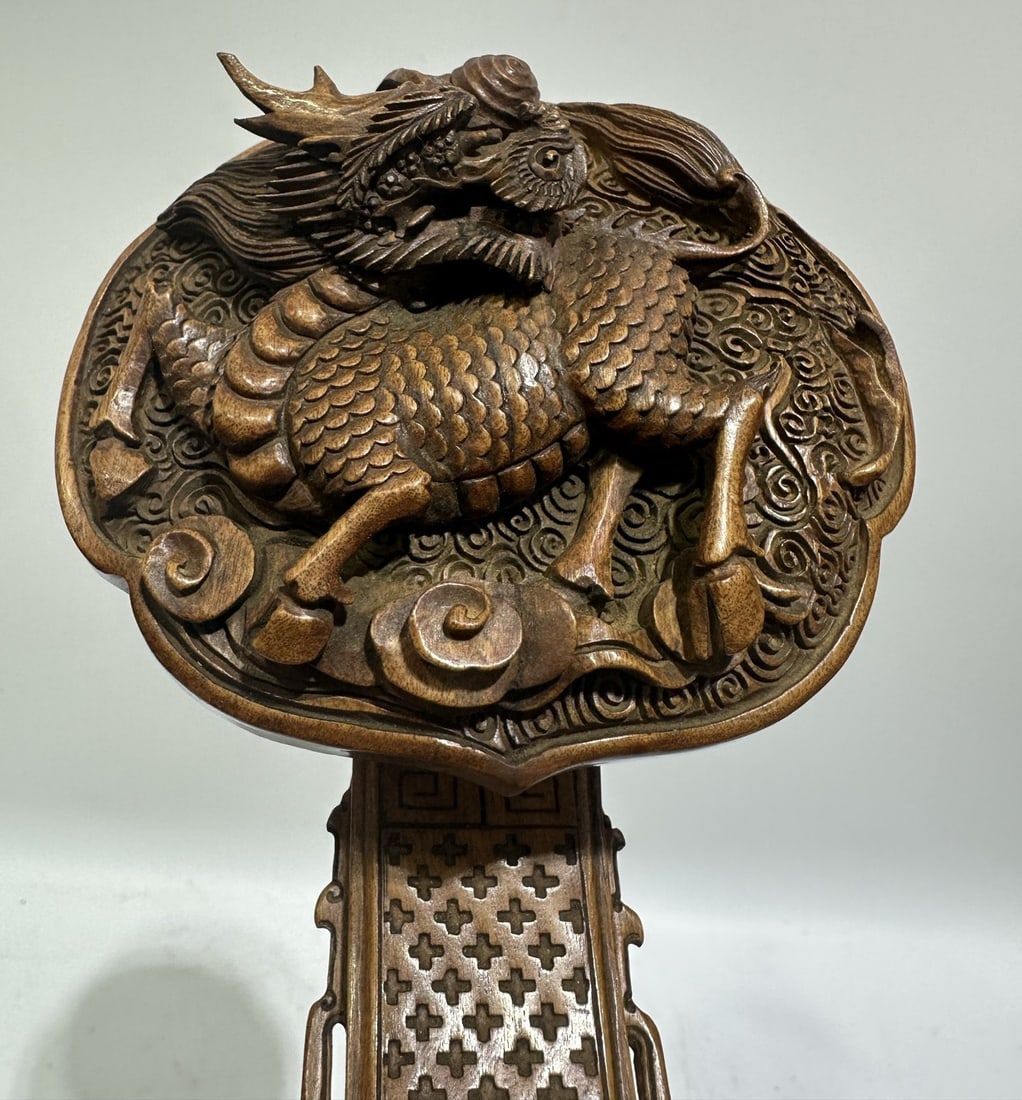 A Huge Boxwood Auspicious Beast Pattern Ruyi - 5