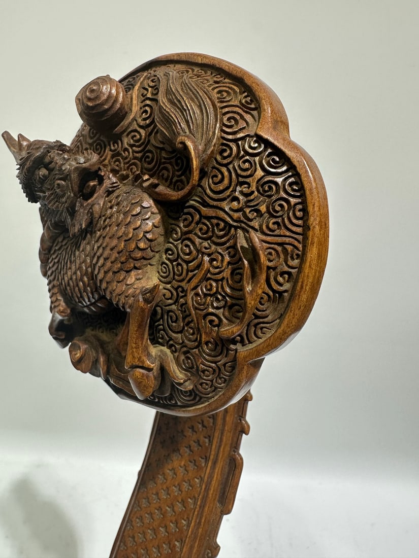 A Huge Boxwood Auspicious Beast Pattern Ruyi - 6
