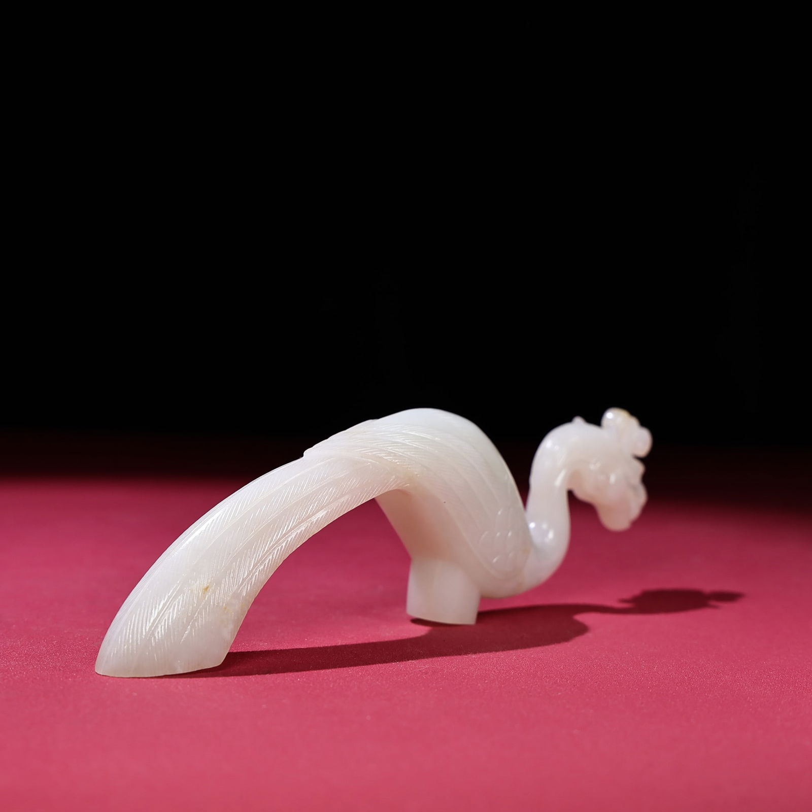 An Exquisite White Jade Phoenix Scepter - 4