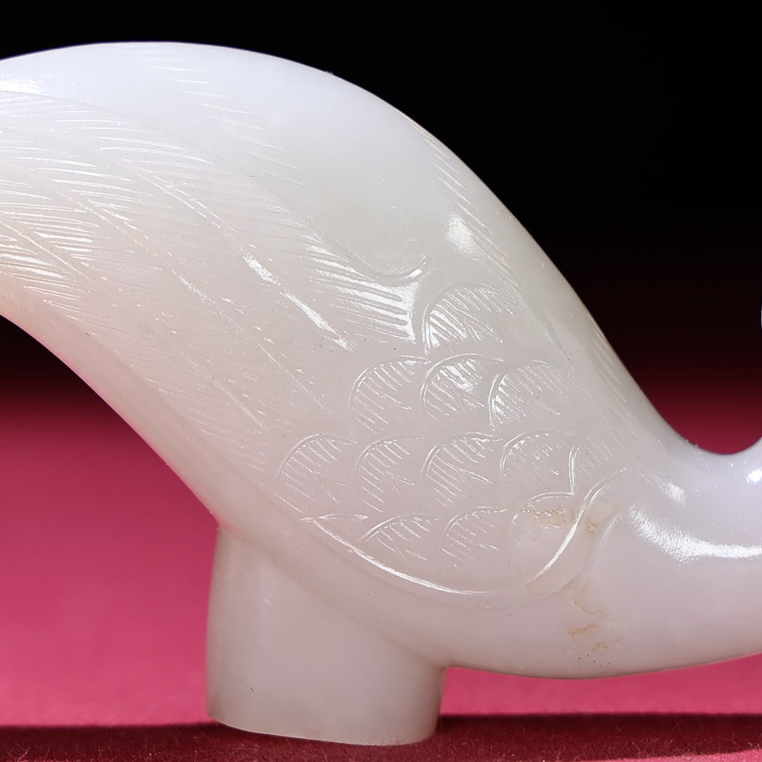 An Exquisite White Jade Phoenix Scepter - 5