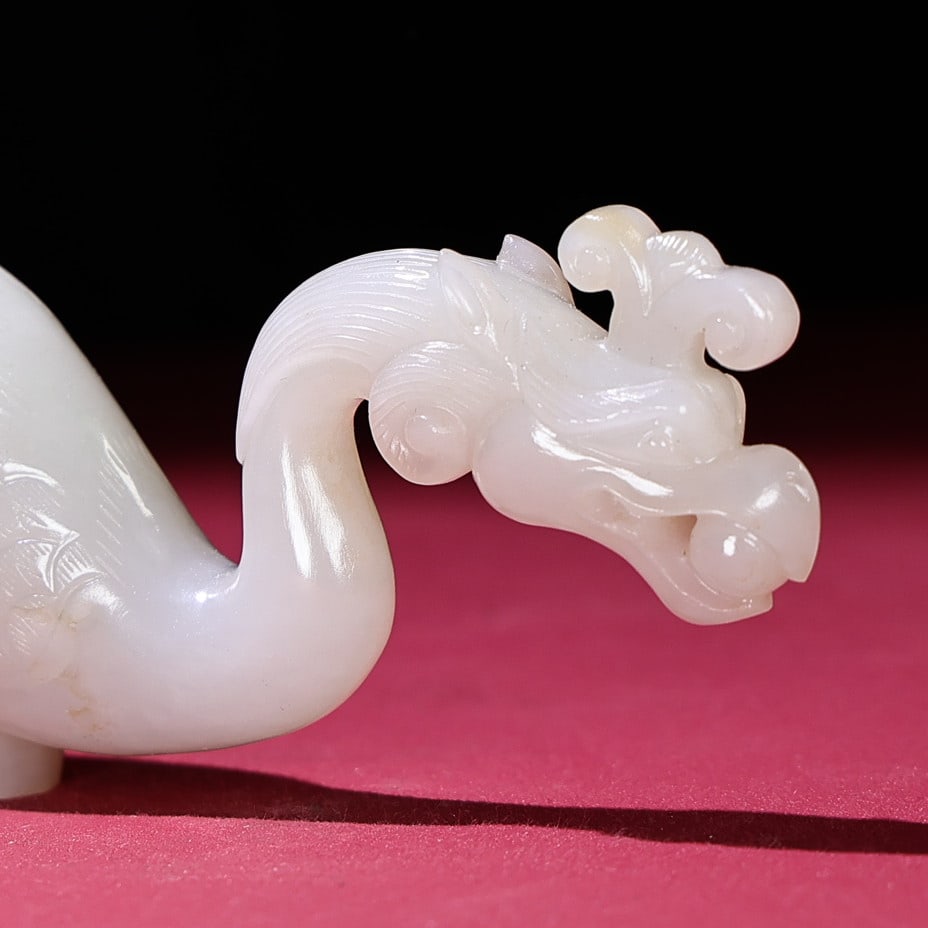 An Exquisite White Jade Phoenix Scepter - 7