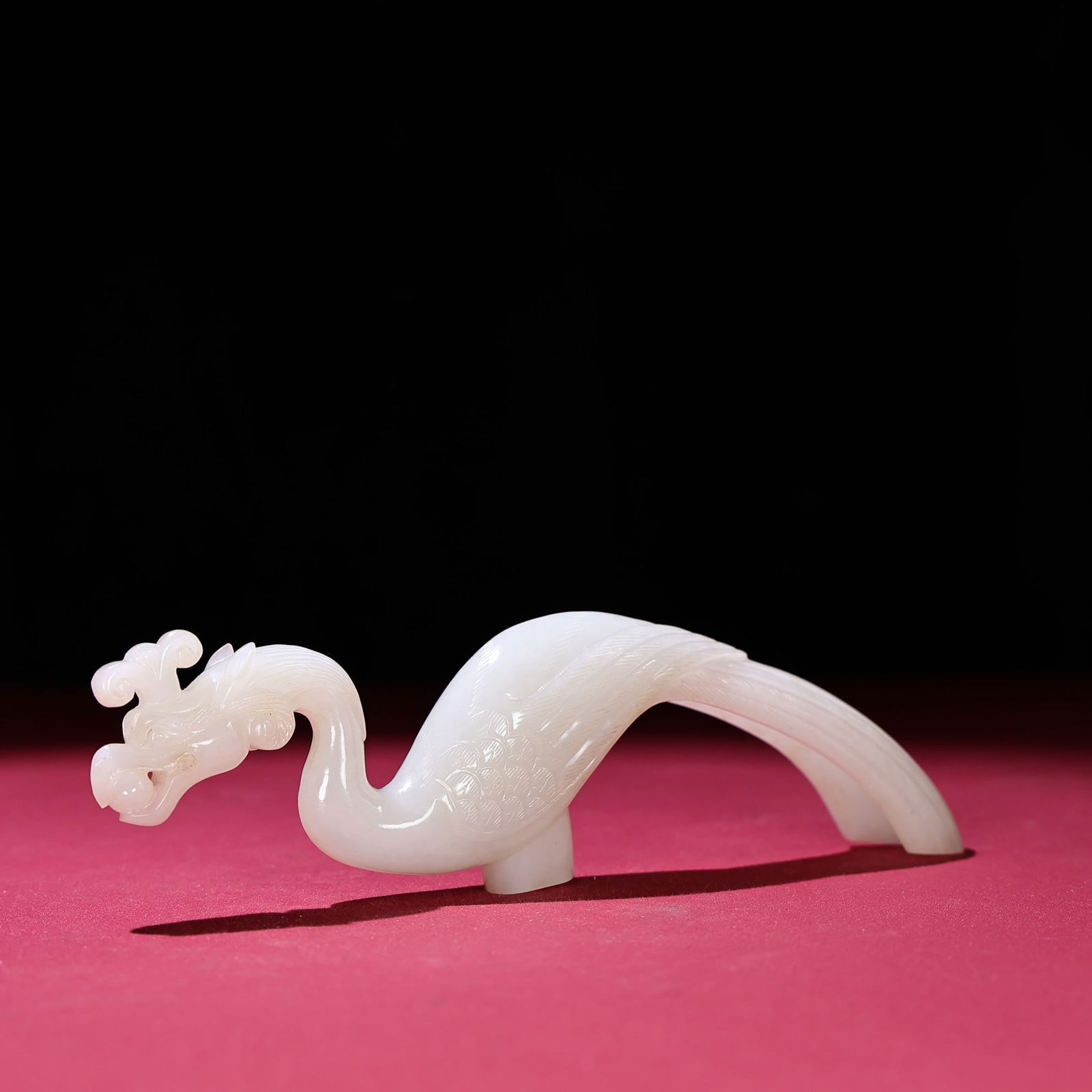 An Exquisite White Jade Phoenix Scepter - 8