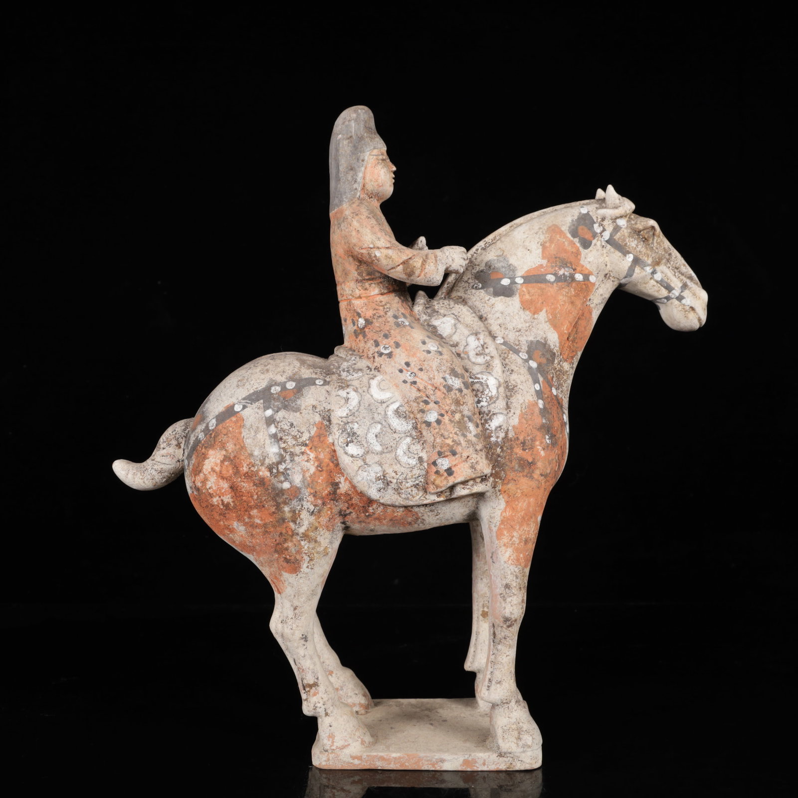 A Rare Tang Tri-Color Glazed Pottery Figure Riding Horse Ornaments (1 of 12)