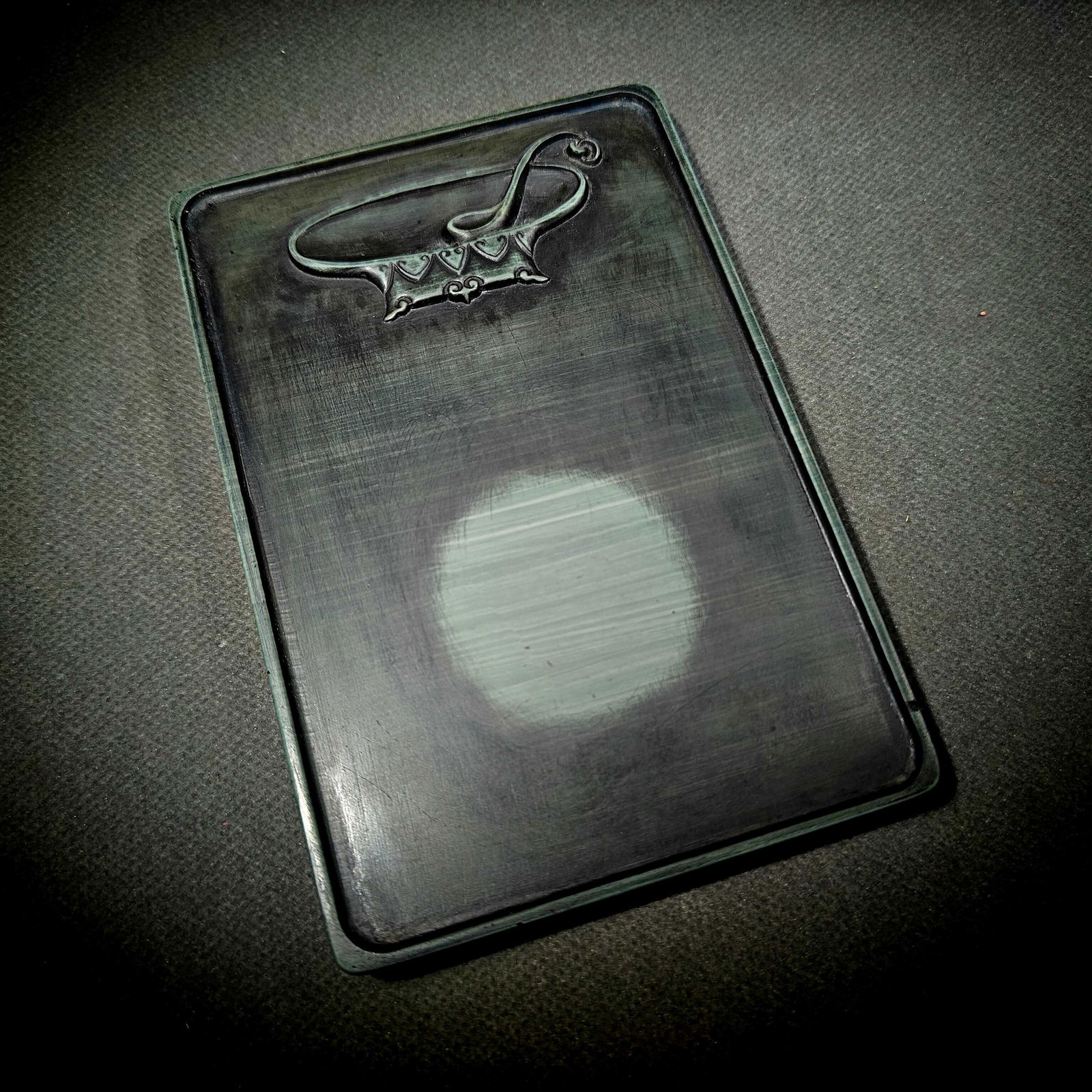 An Exquisite Fish Pattern Inkstone,With Poem - 4