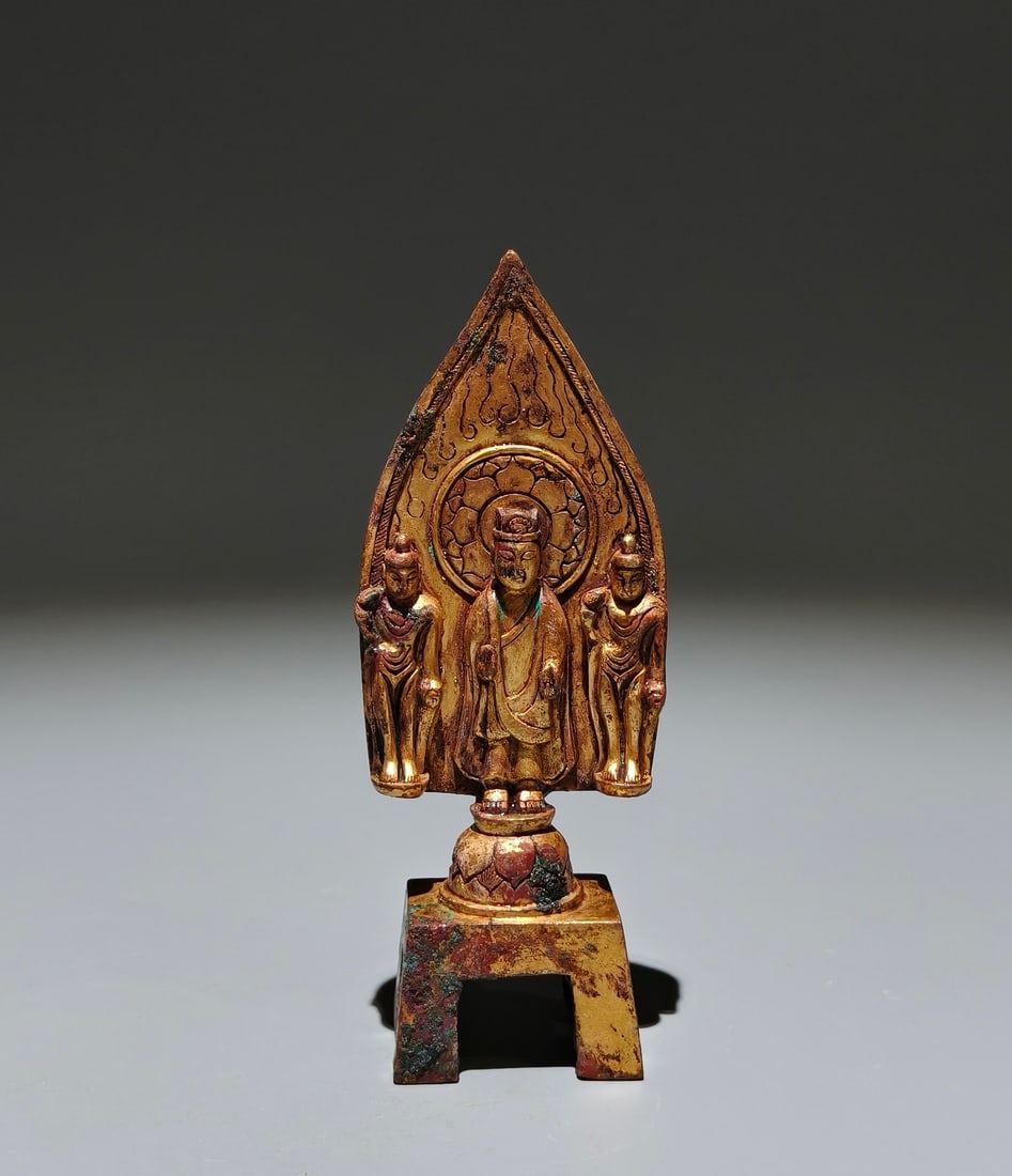 A Solemn Gilt Bronze Buddha Statue,With Inscription (1 of 9)