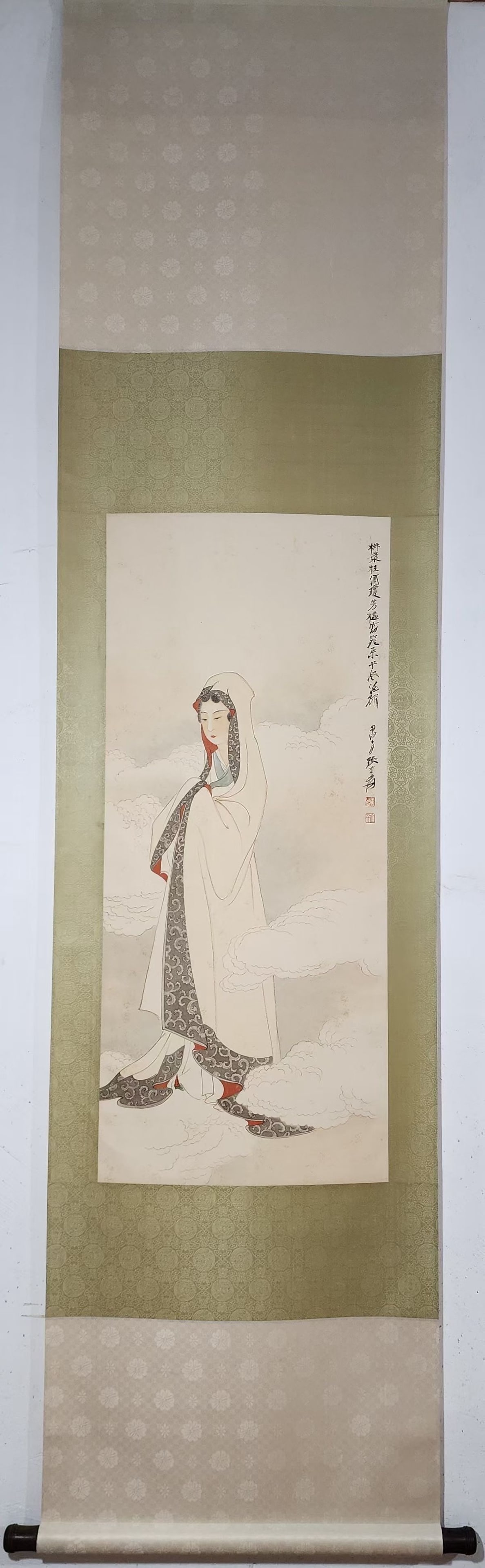 A Chinese Vertical Scroll Ink Painting of Woman on Paper,Zhang Daqian (1 of 9)