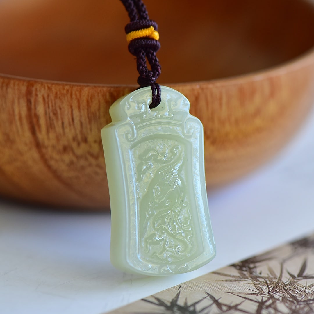An Exquisite White Jade Phoenix Pattern Pendant - 3