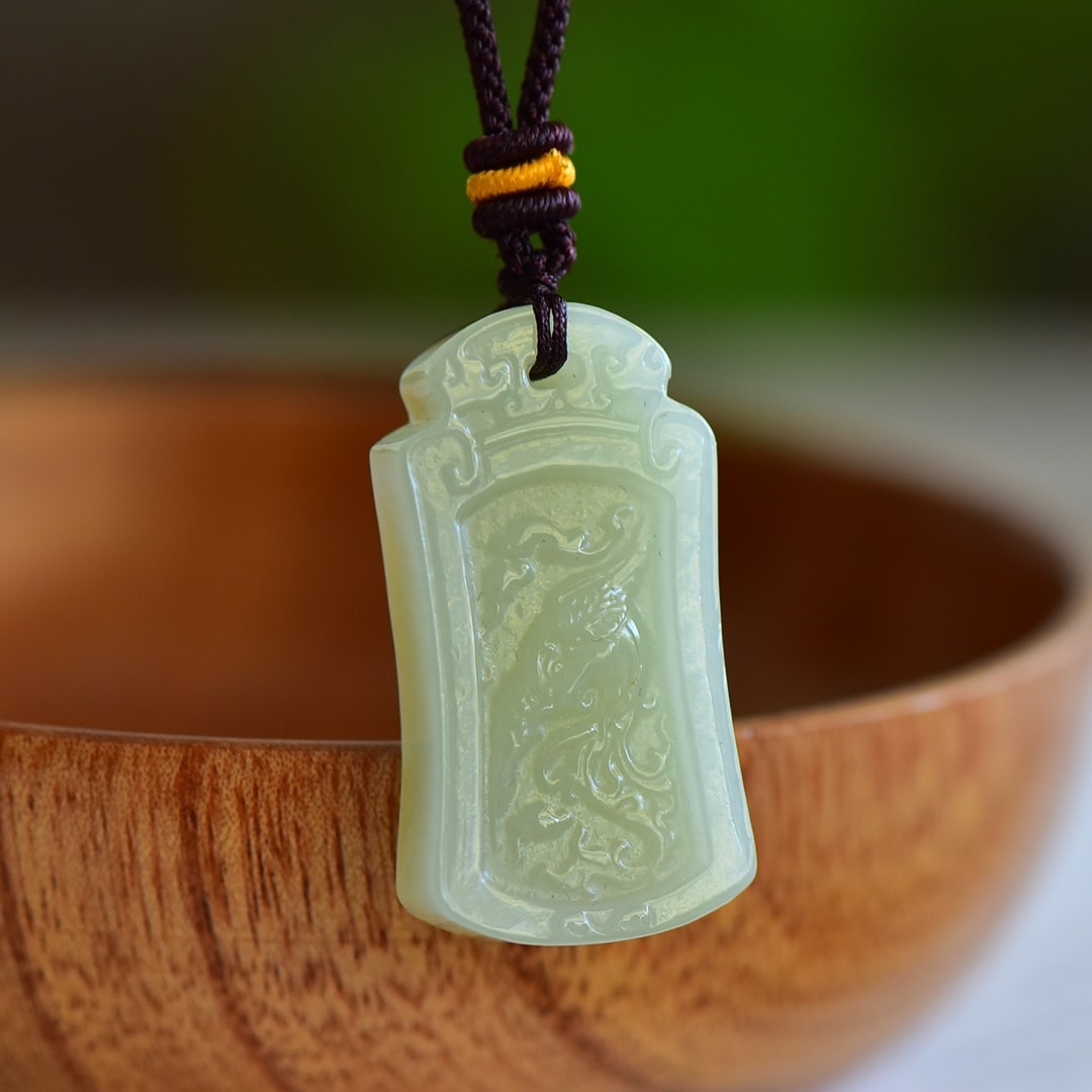 An Exquisite White Jade Phoenix Pattern Pendant - 4