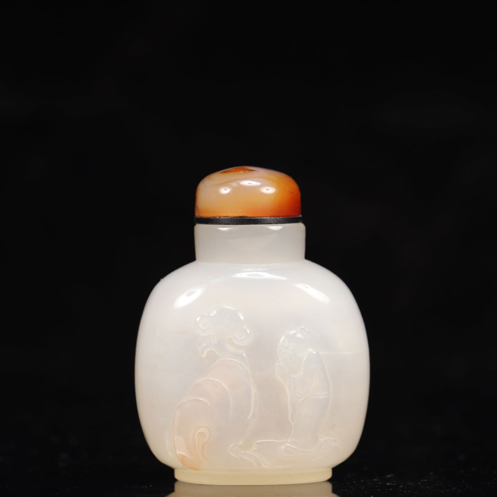 An Exquisite Agate Pine and Figure Pattern Snuff Bottle - 5