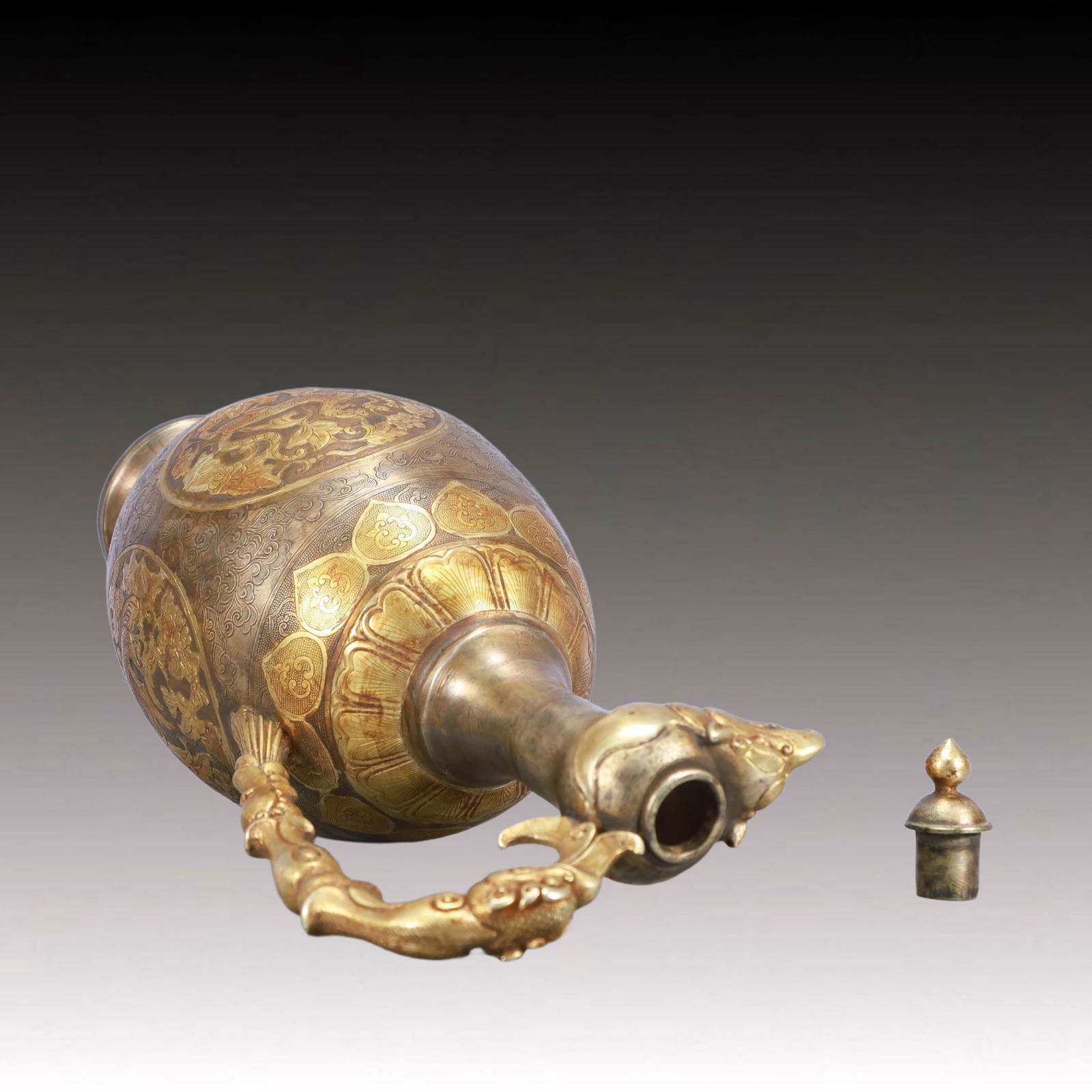 A Huge Gilt Silver Auspicious Beast Pattern Ewer - 10