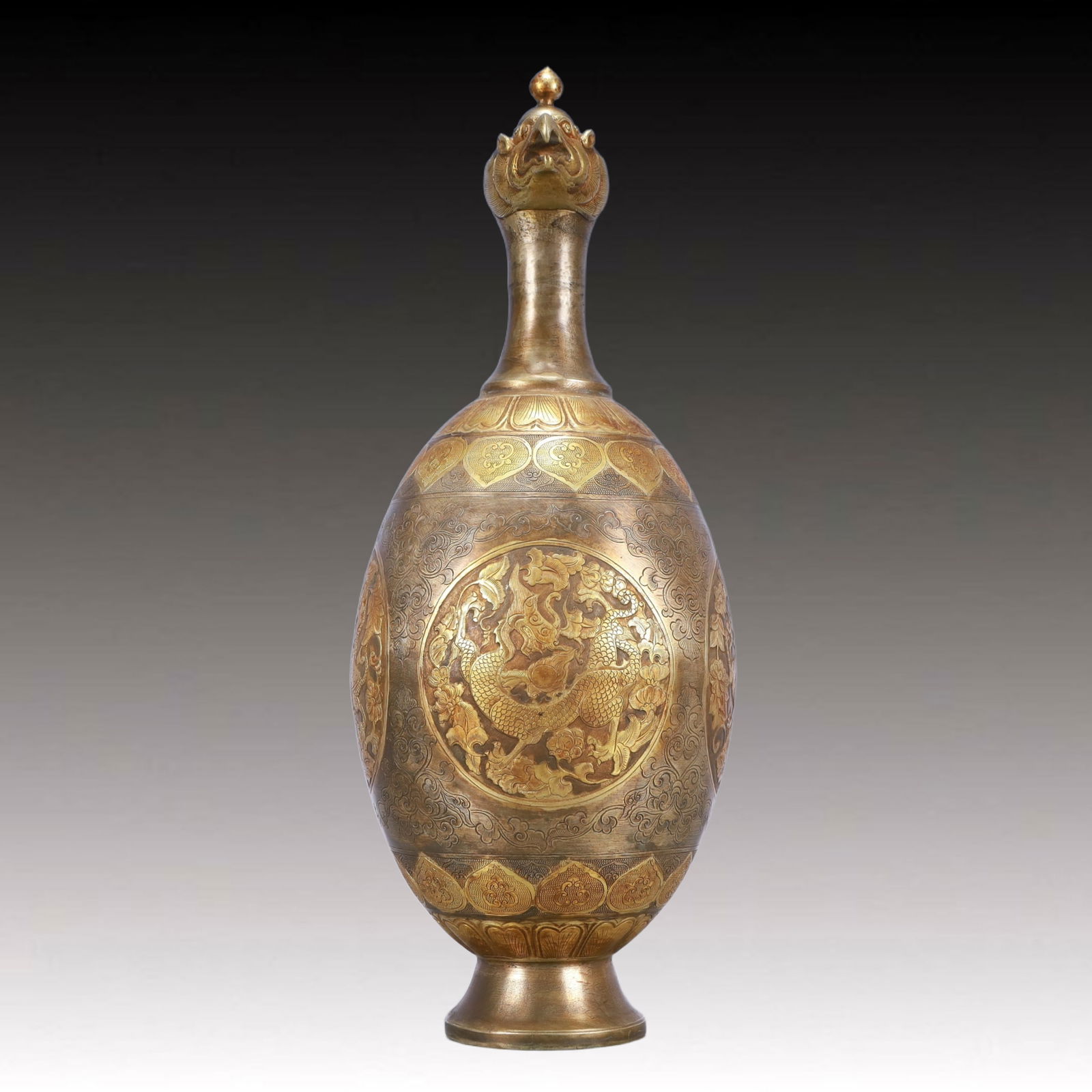 A Huge Gilt Silver Auspicious Beast Pattern Ewer - 5