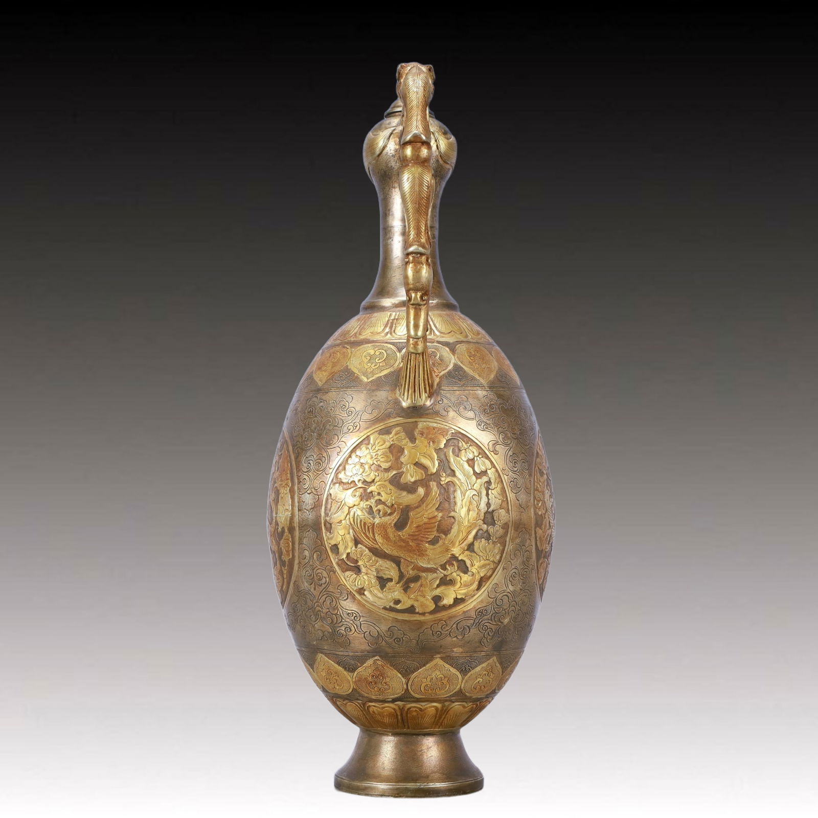 A Huge Gilt Silver Auspicious Beast Pattern Ewer - 9