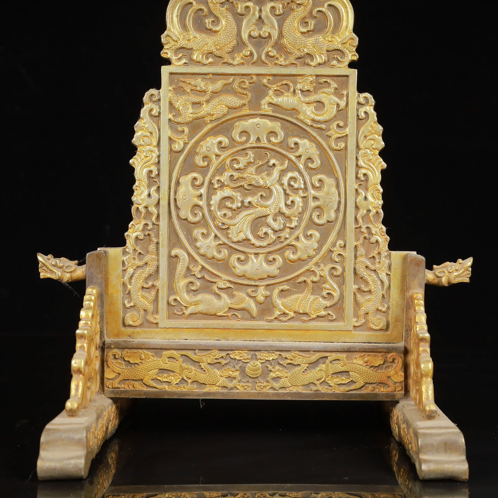 An Exquisite Gilt Silver Auspicious Beast Pattern Screen - 3