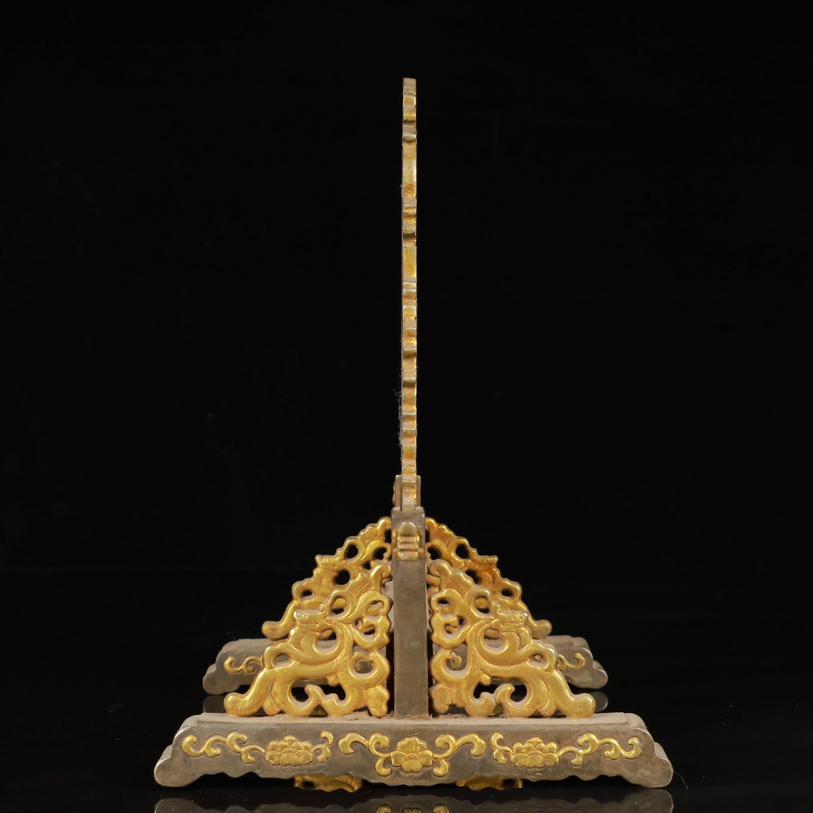 An Exquisite Gilt Silver Auspicious Beast Pattern Screen - 8