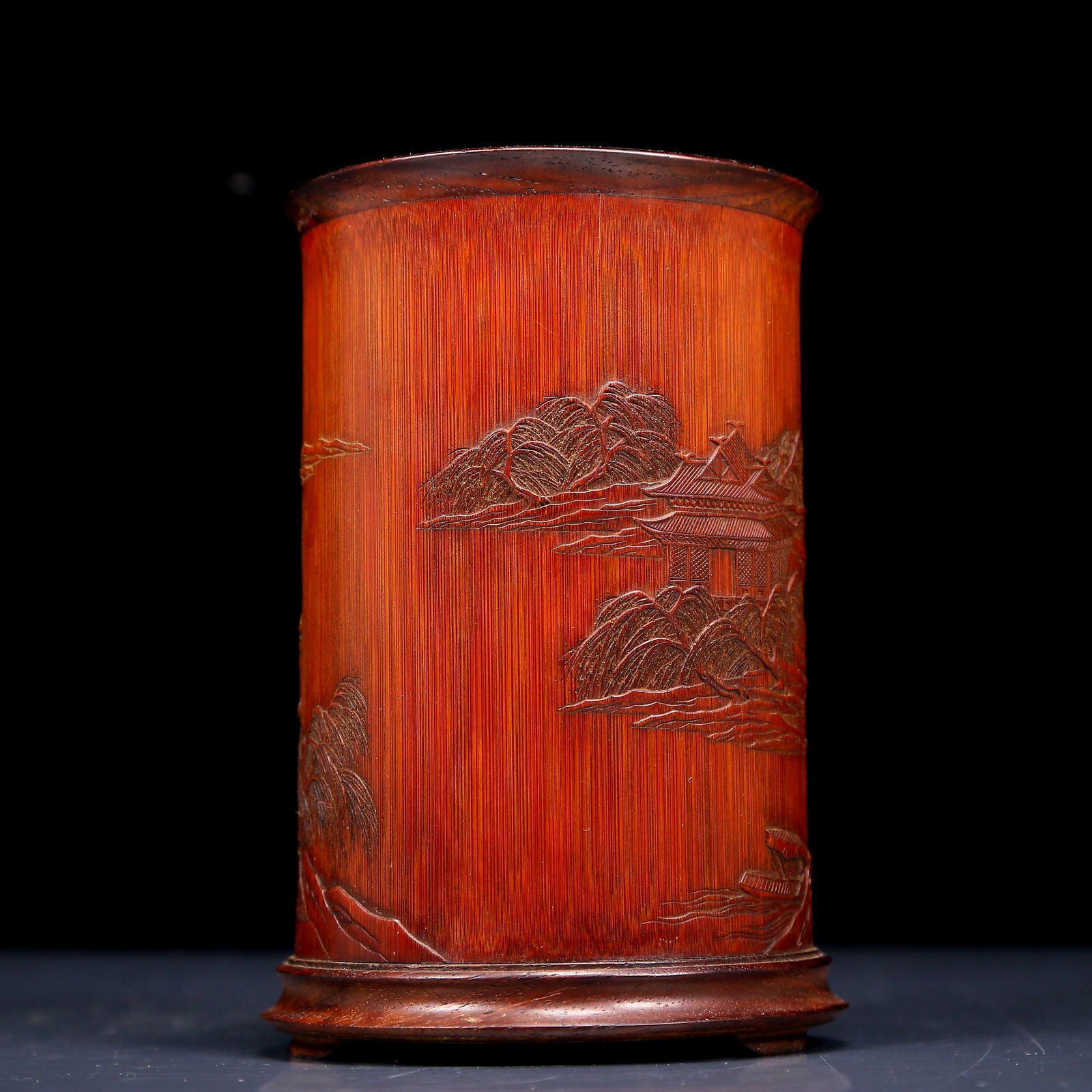 An Exquisite Bamboo Landscape Pattern Brush Pot - 3