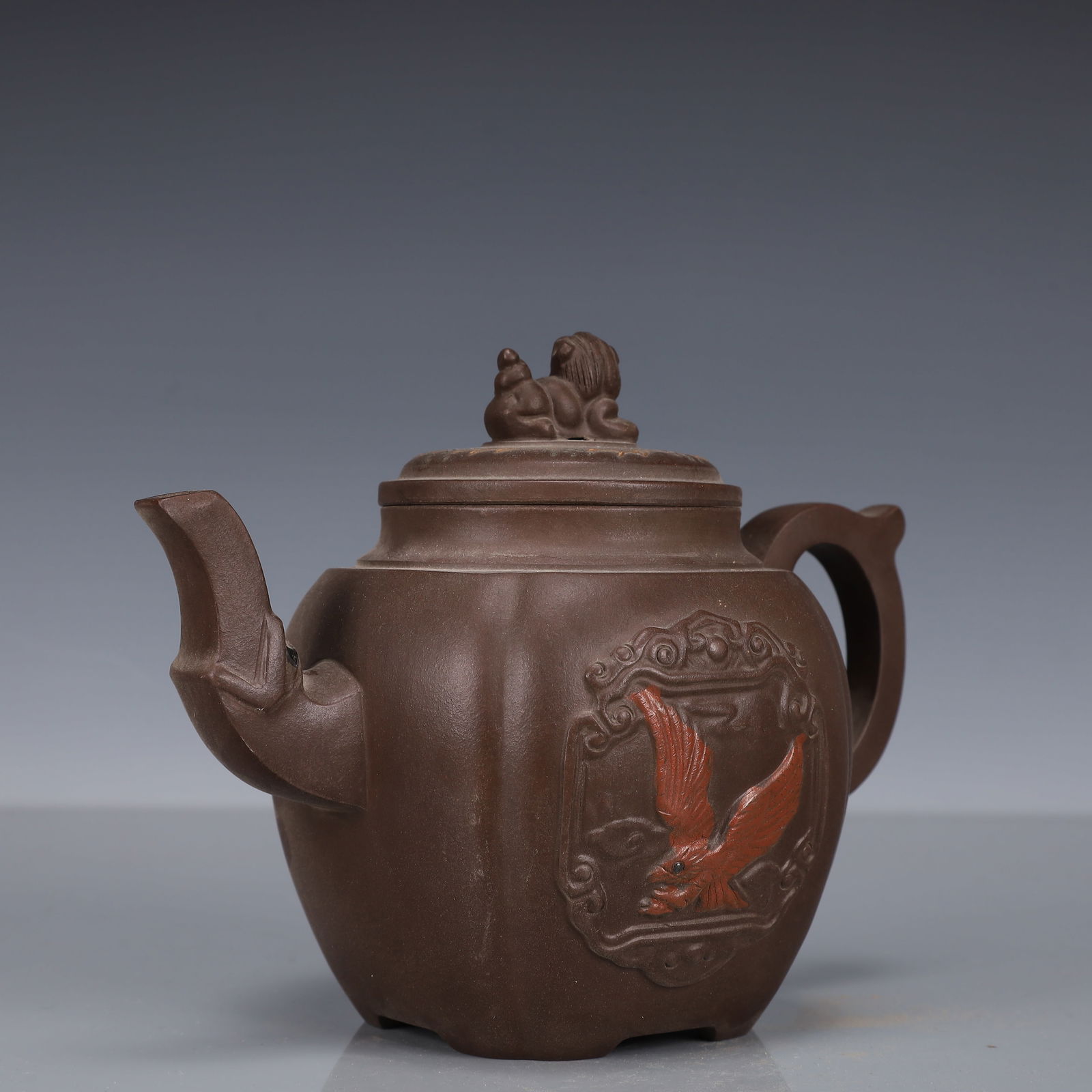 An Exquisite Purple Sands Eagle Pattern Teapot - 4