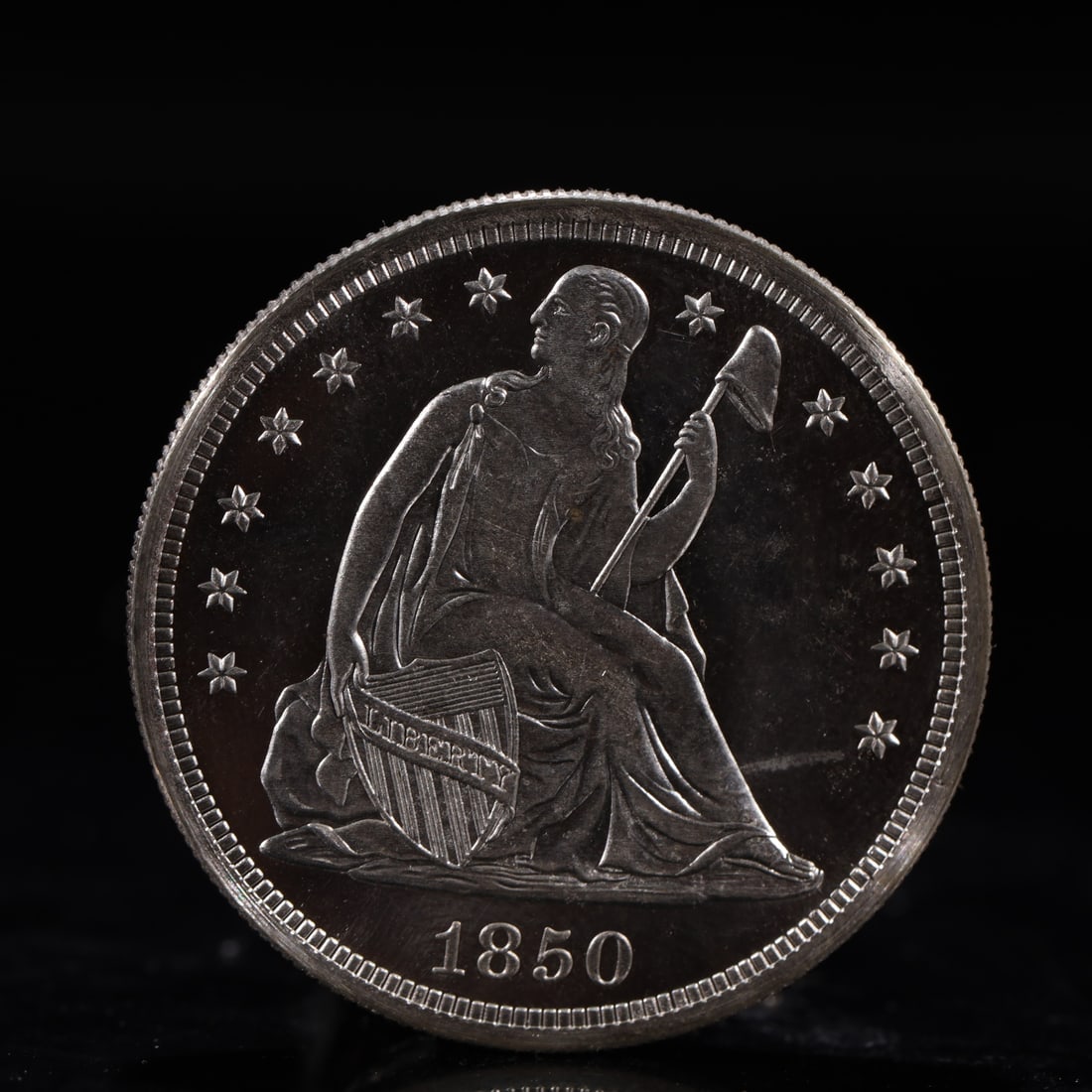 USA One Dollar 1850 Coin: American coin. IN GOD WE TRUST / LIBERTY / 1850 / UNITED STATES OF AMERICA / ONE DOL. Weight:26.9g.