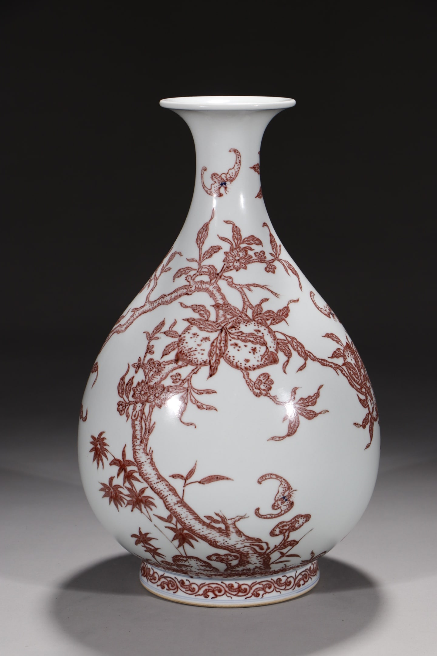 An Exquisite Underglaze-Red Bats and Peach Pattern Vase (1 of 9)