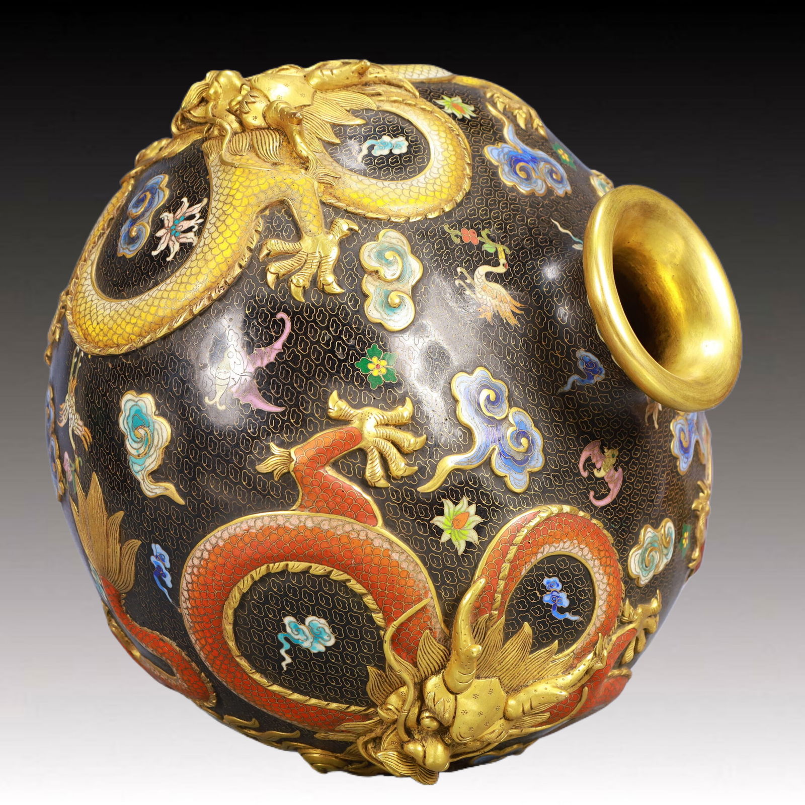 A Rare Cloisonne Dragon Pattern Vase - 6