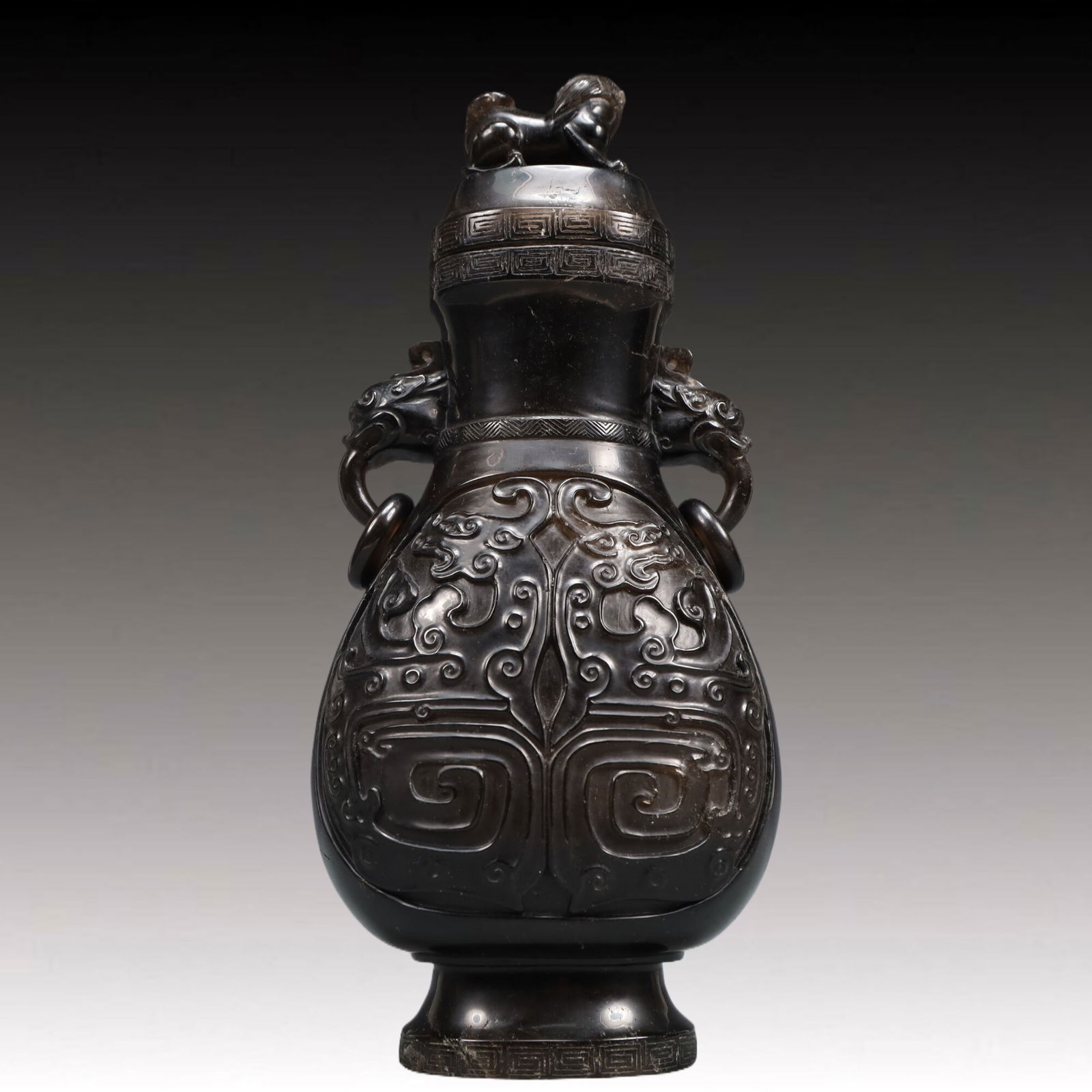 An Exquisite Crystal Beast-Face Pattern Double-Ears Vase - 7