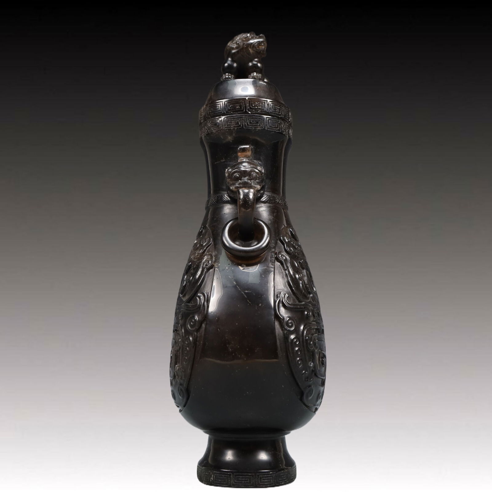 An Exquisite Crystal Beast-Face Pattern Double-Ears Vase - 8